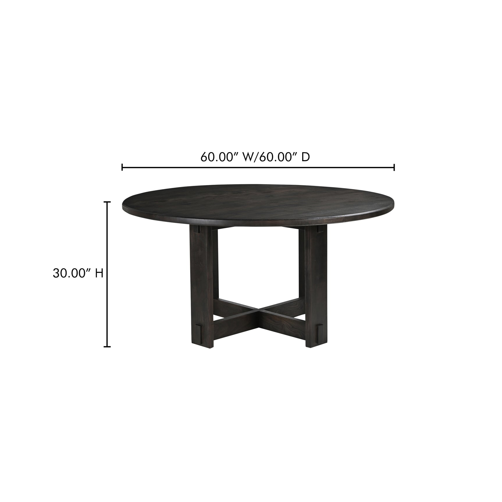 Glenn Dark Brown Round Dining Table - Ornate Home