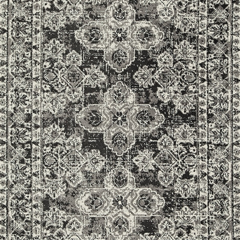 Glennisman Black/Gray/Ivory Large Rug - Ornate Home