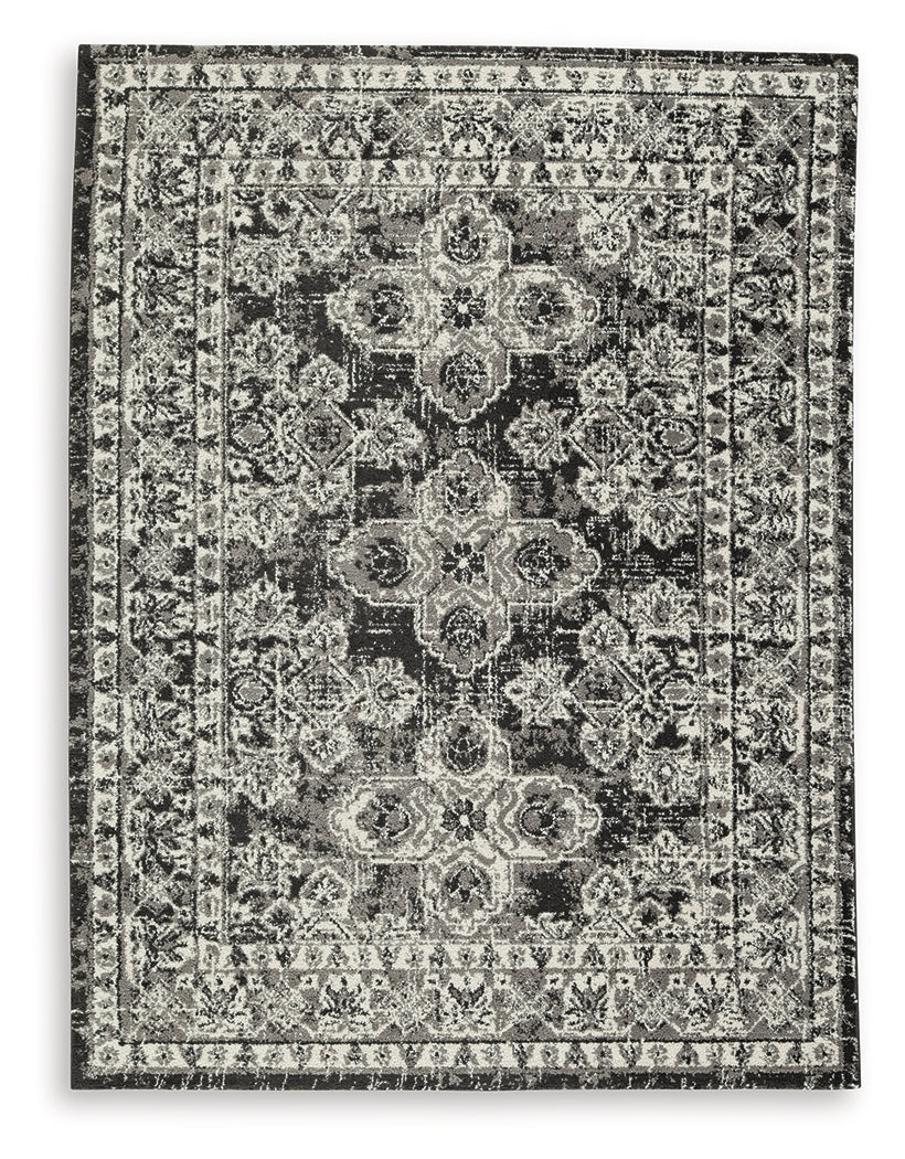 Glennisman Black/Gray/Ivory Medium Rug - Ornate Home