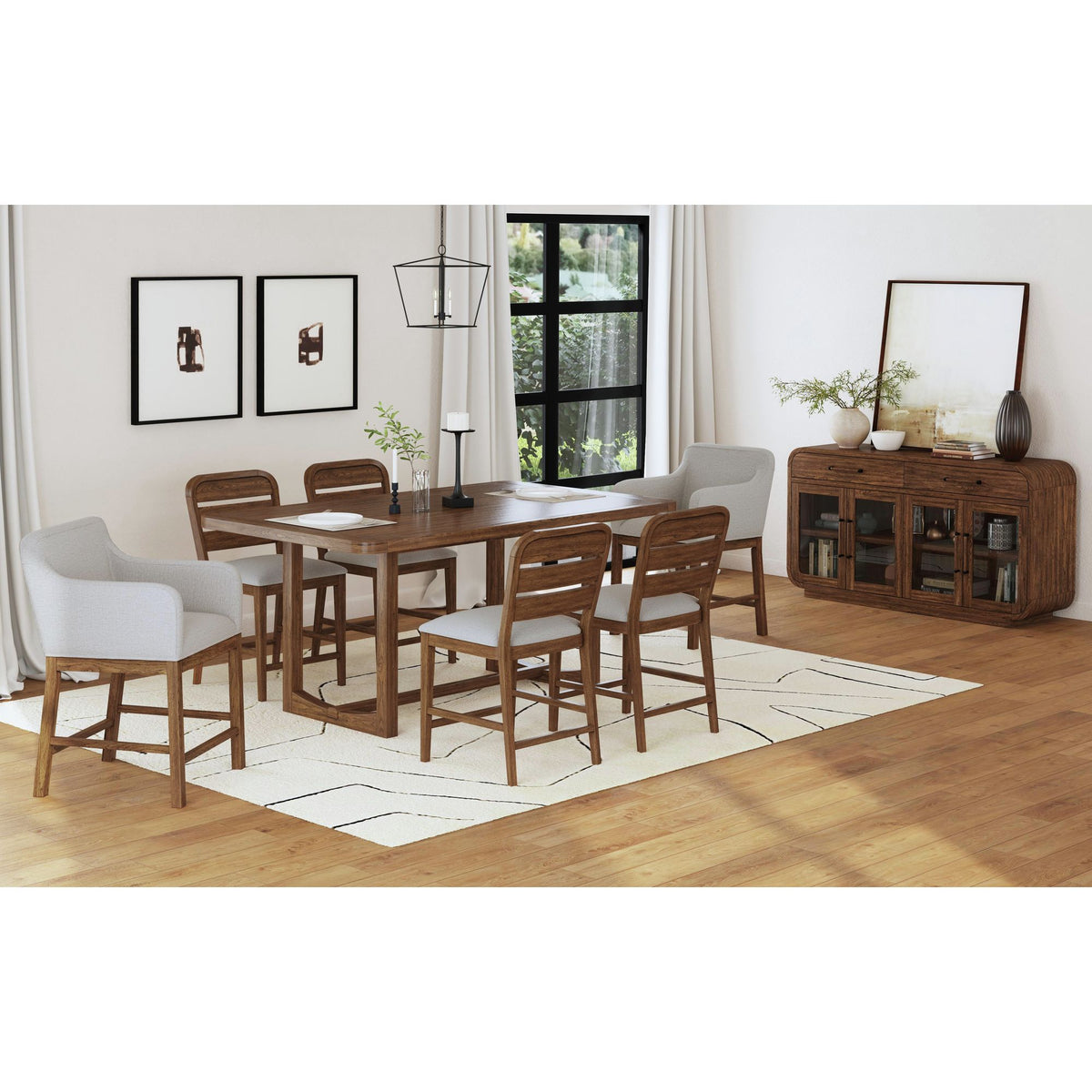 Glinda Brown/Light Grey UPH Counter Chair (Set of 2) - Ornate Home