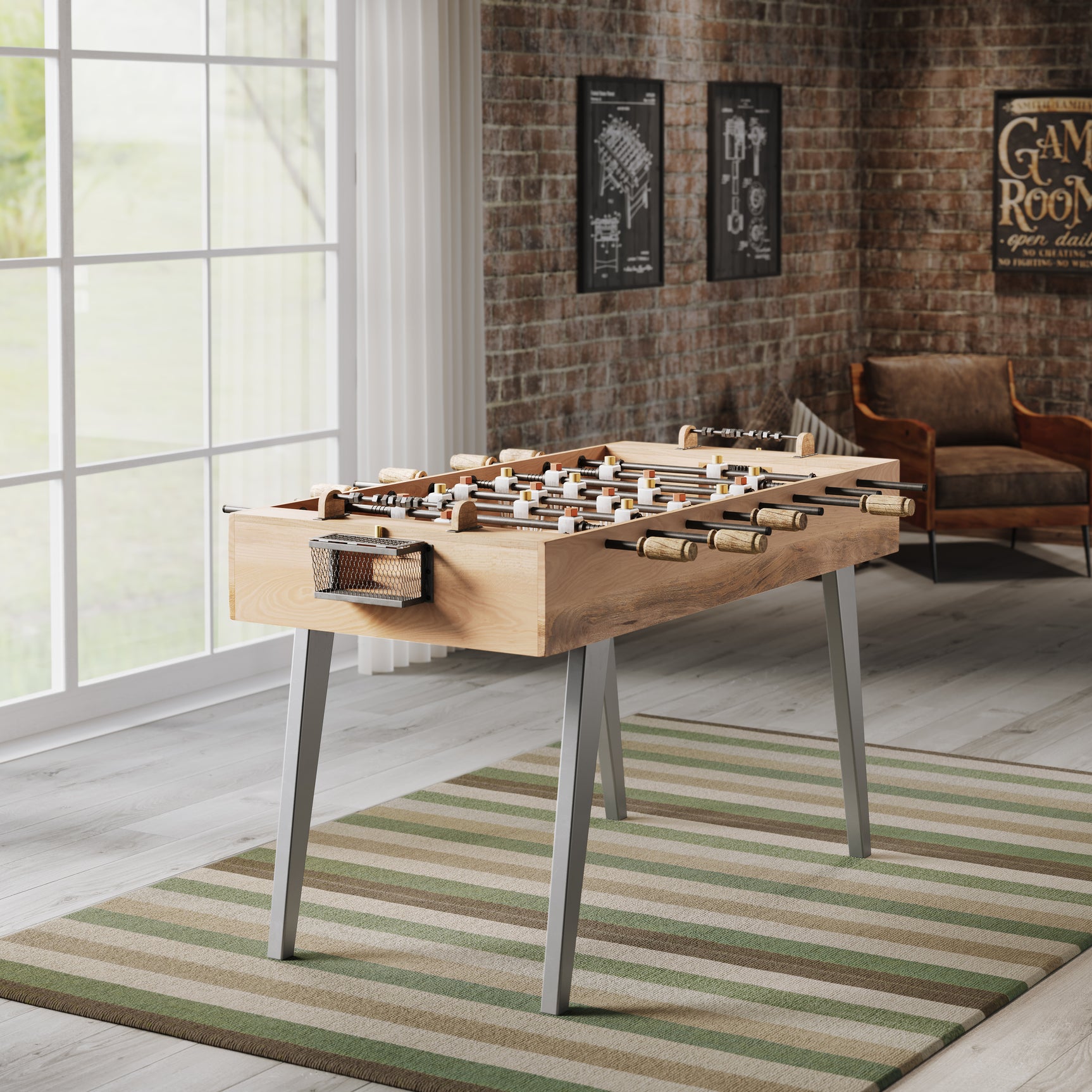 Glory Days Natural Foos Ball Table - Ornate Home