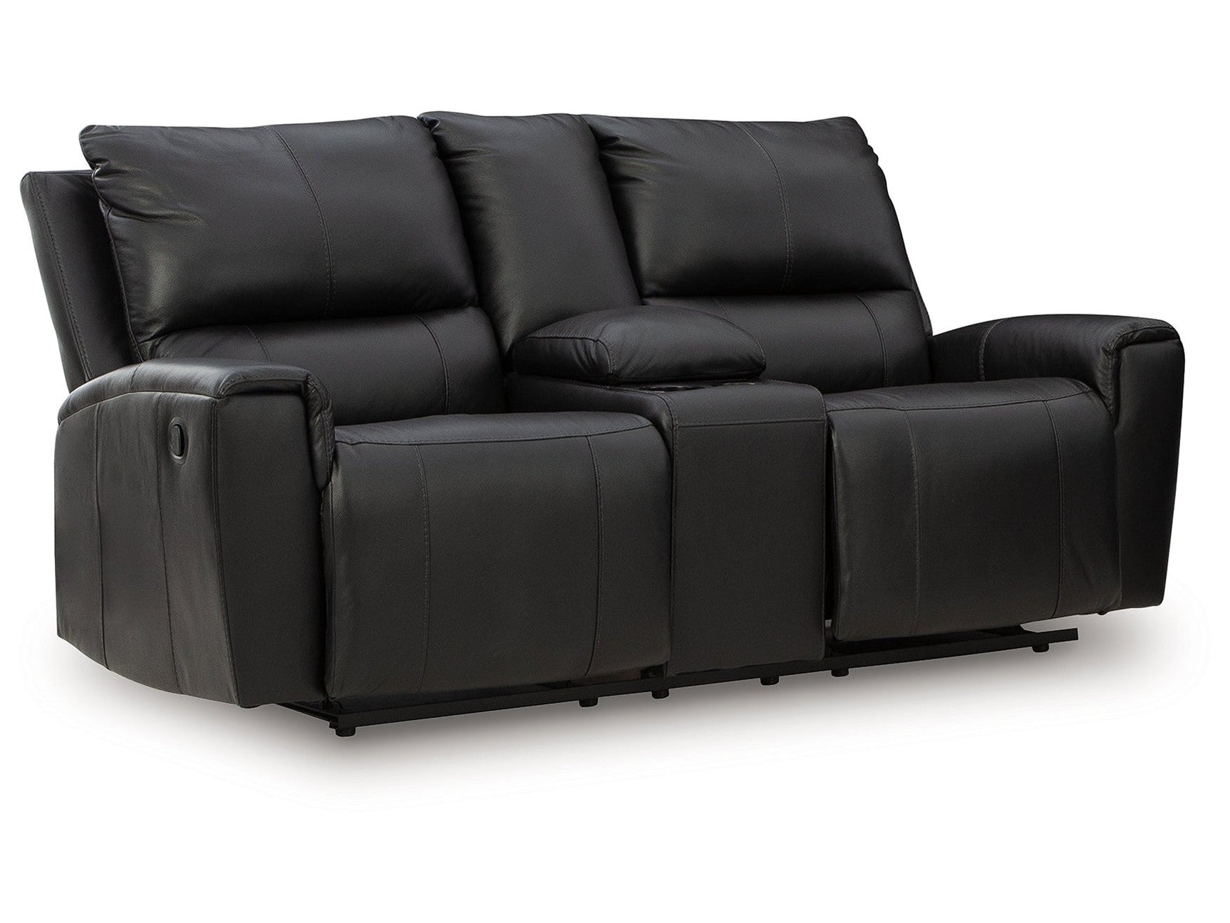 Glossmore Black DBL Rec Loveseat w/Console (Online Special Price) - Ornate Home