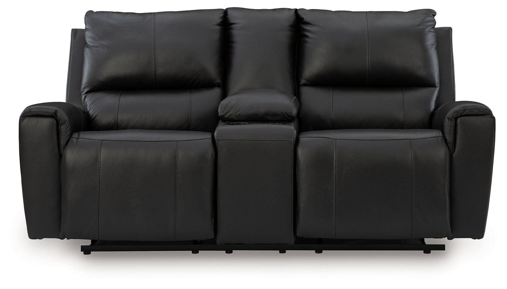 Glossmore Black DBL Rec Loveseat w/Console (Online Special Price) - Ornate Home