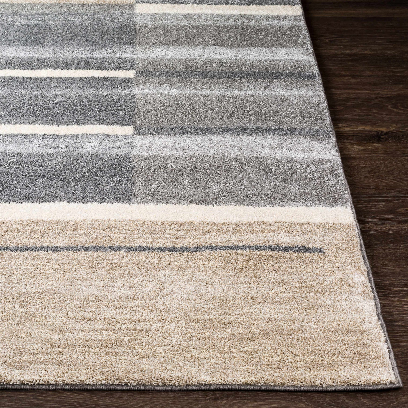 Glouster Taupe&Gray Lined Area Rug - Ornate Home