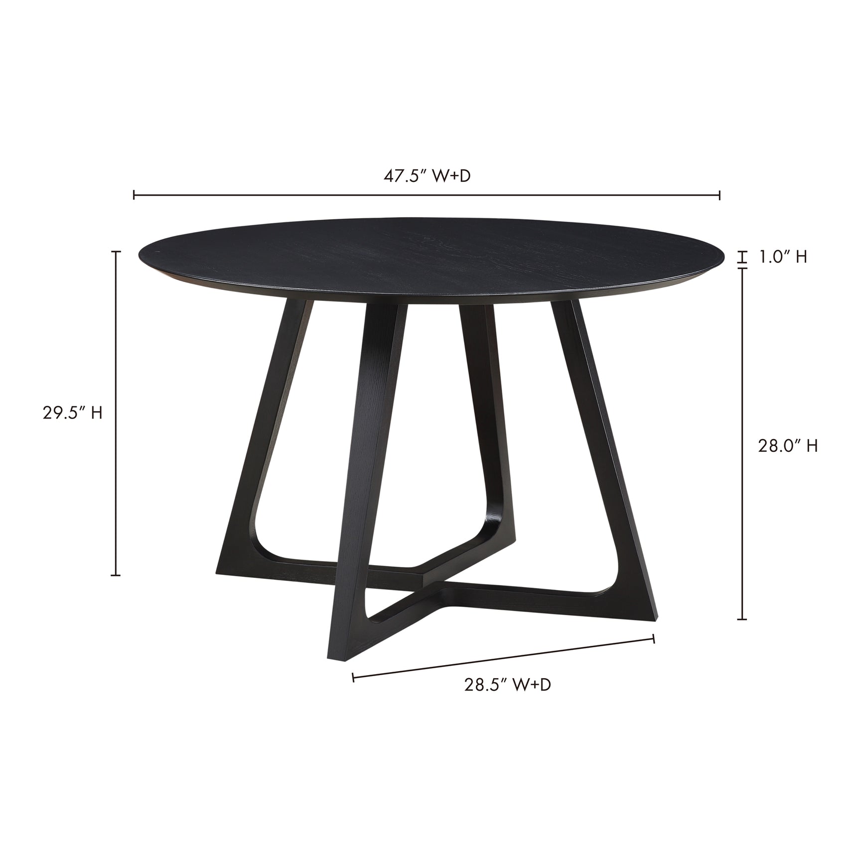 Godenza Black Round Dining Table - Ornate Home