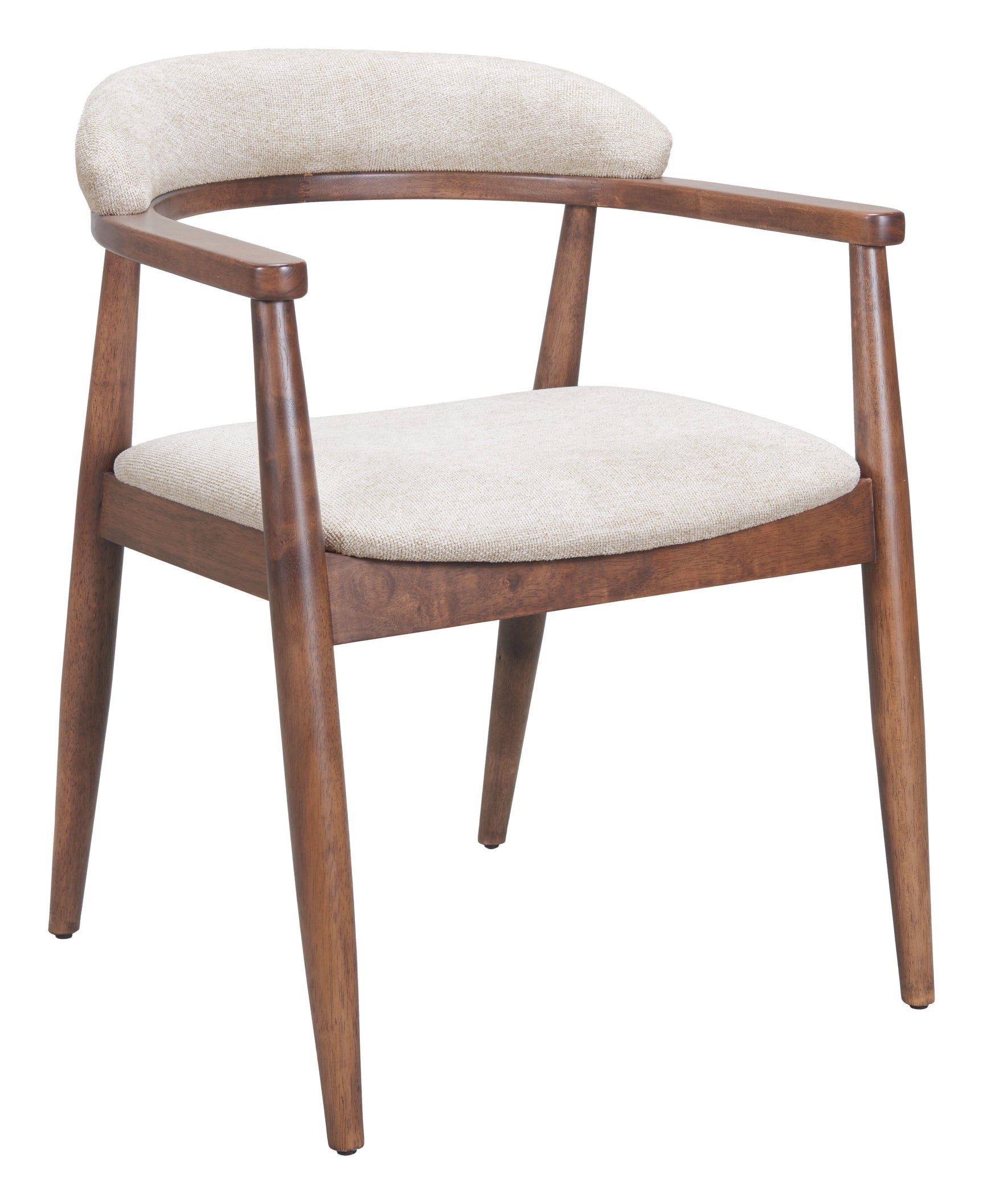 Goka Beige & Walnut Dining Chair - Ornate Home