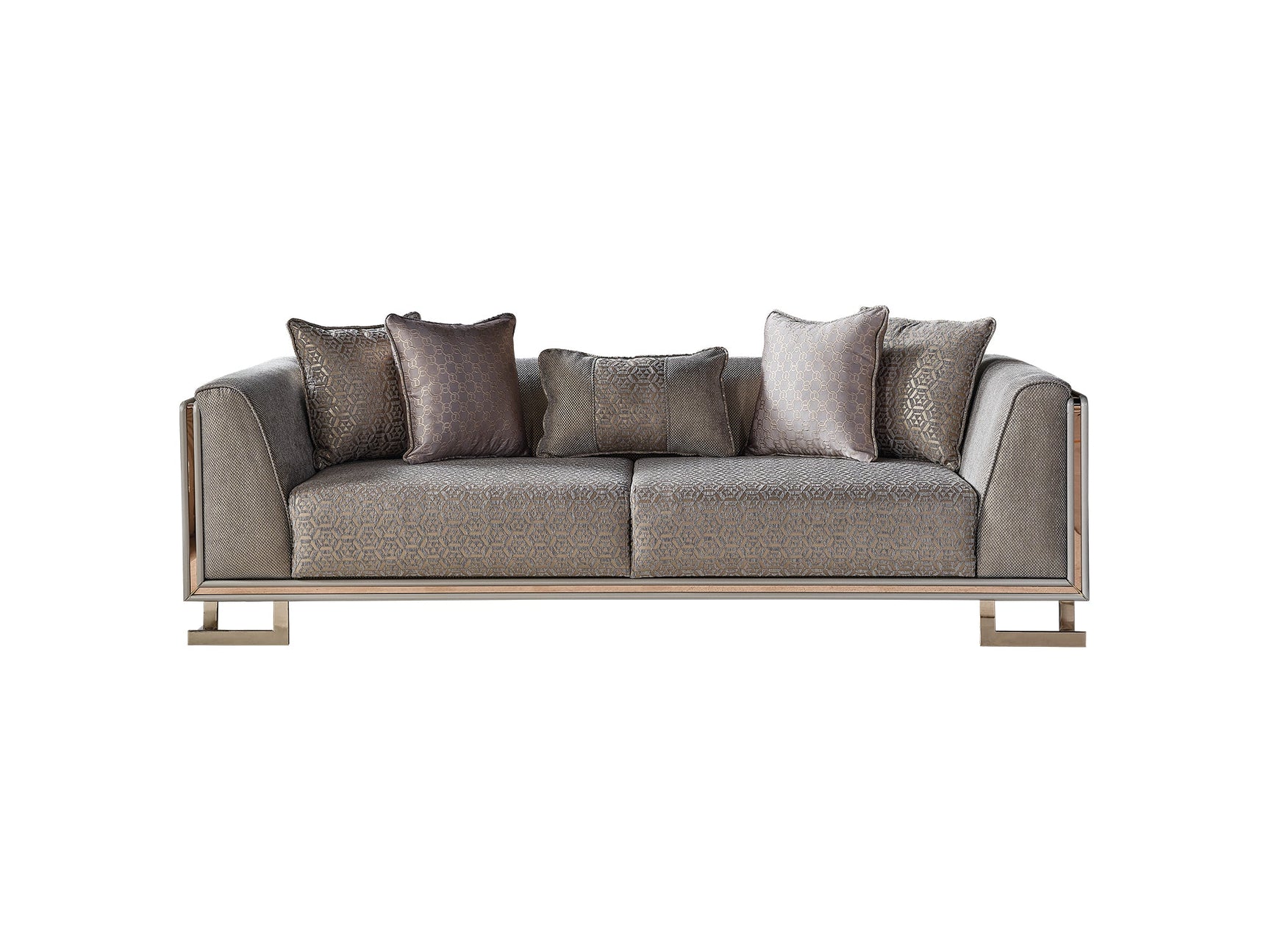 Gokce Grey 4-pieces (2 Sofa & 2 Chair) Living Room Set