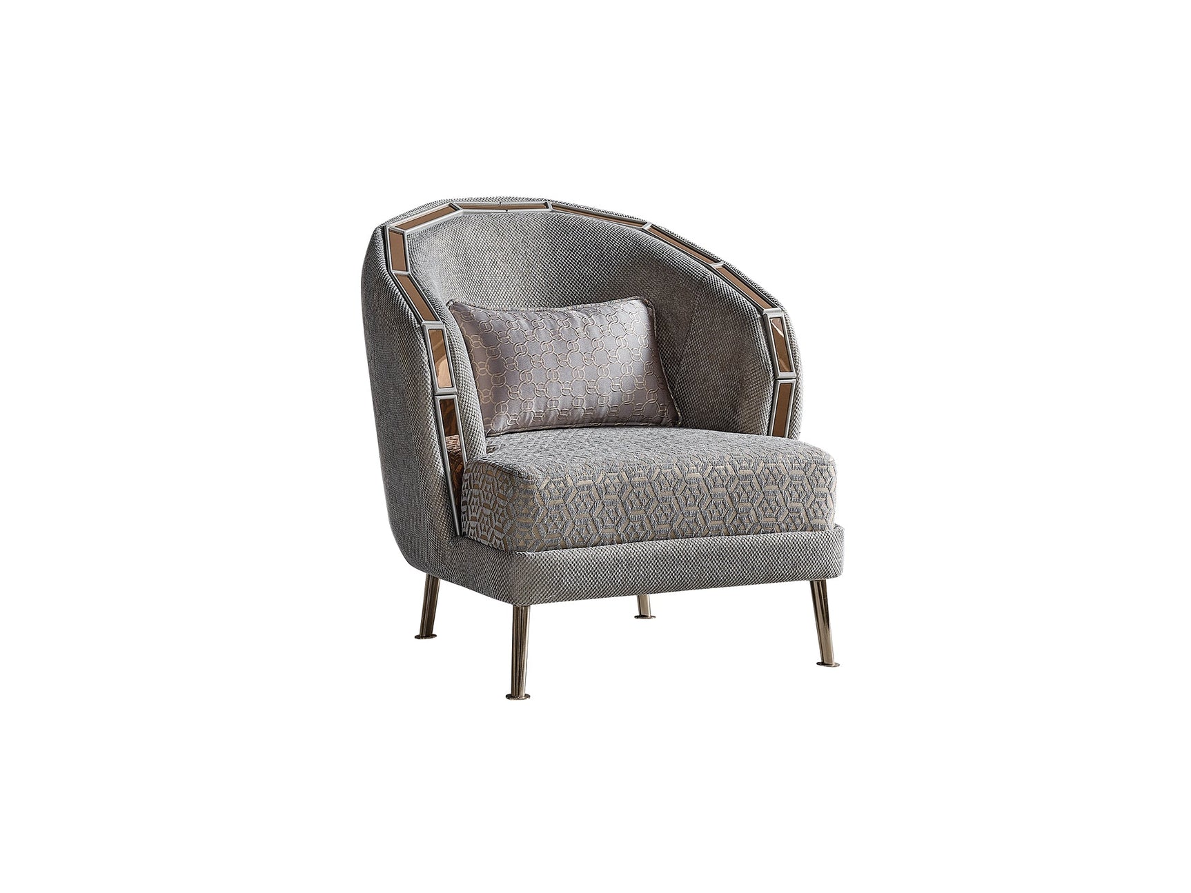 Gokce Grey 4-pieces (2 Sofa & 2 Chair) Living Room Set