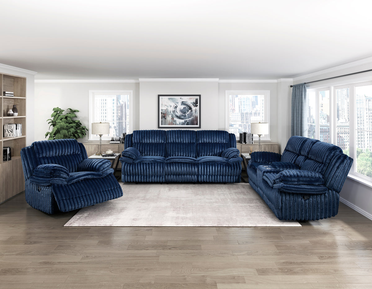 Goodland Blue Double Reclining Sofa - Ornate Home