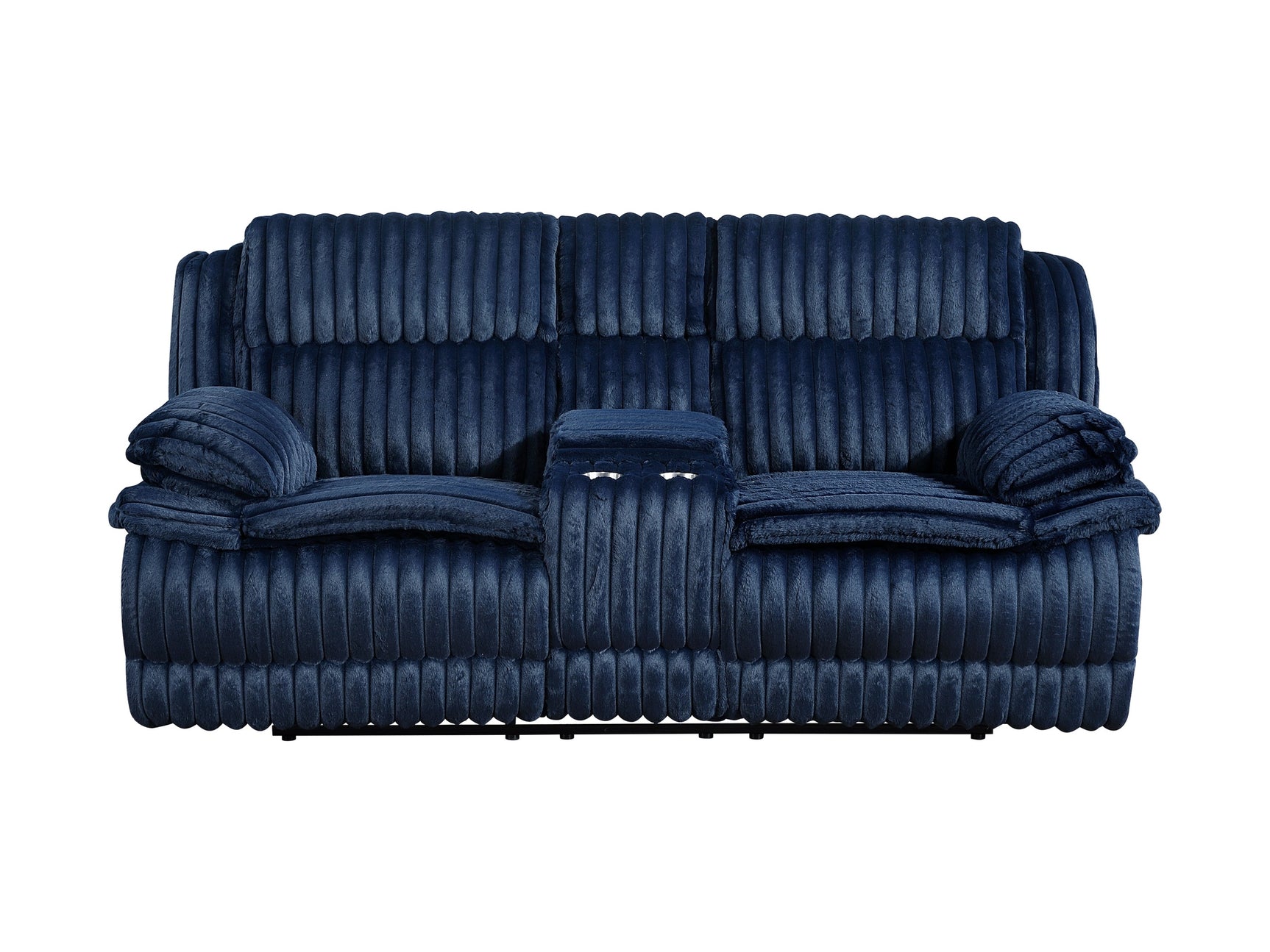 Goodland Blue Double Reclining Loveseat w/ Center Console - Ornate Home