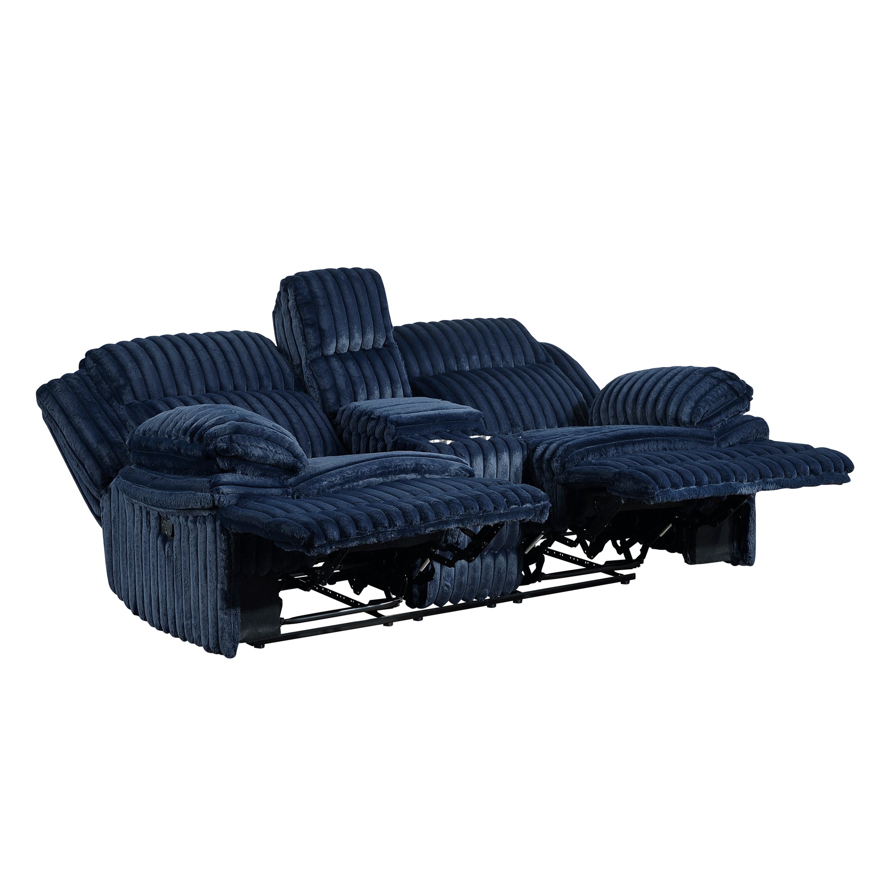 Goodland Blue Double Reclining Loveseat w/ Center Console - Ornate Home