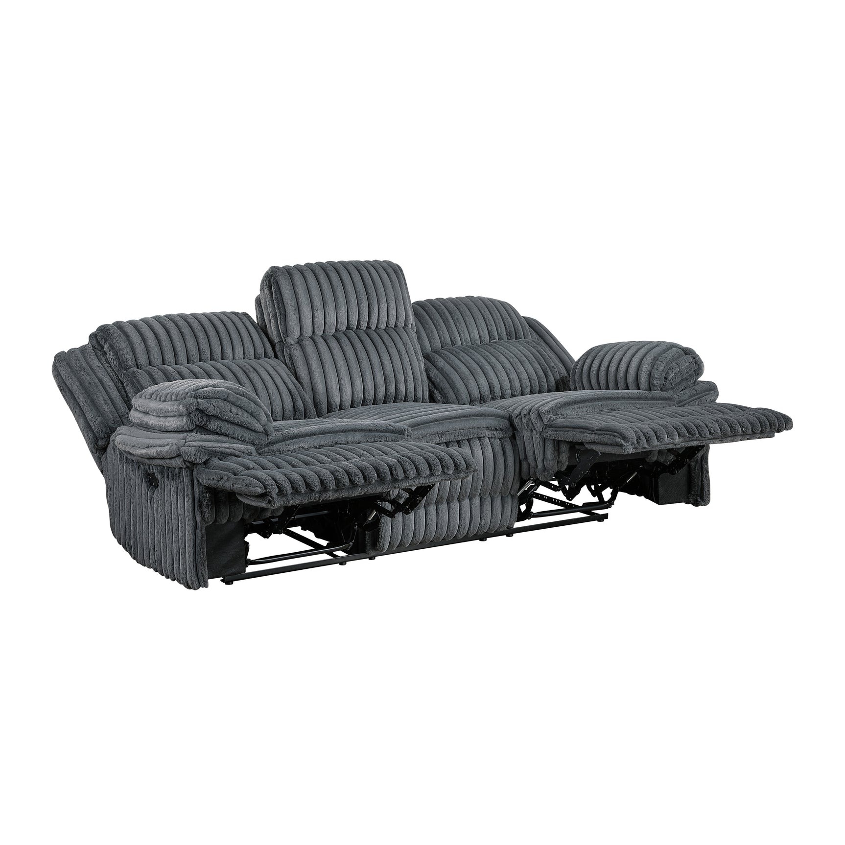 Goodland Dark Gray Double Reclining Sofa - Ornate Home