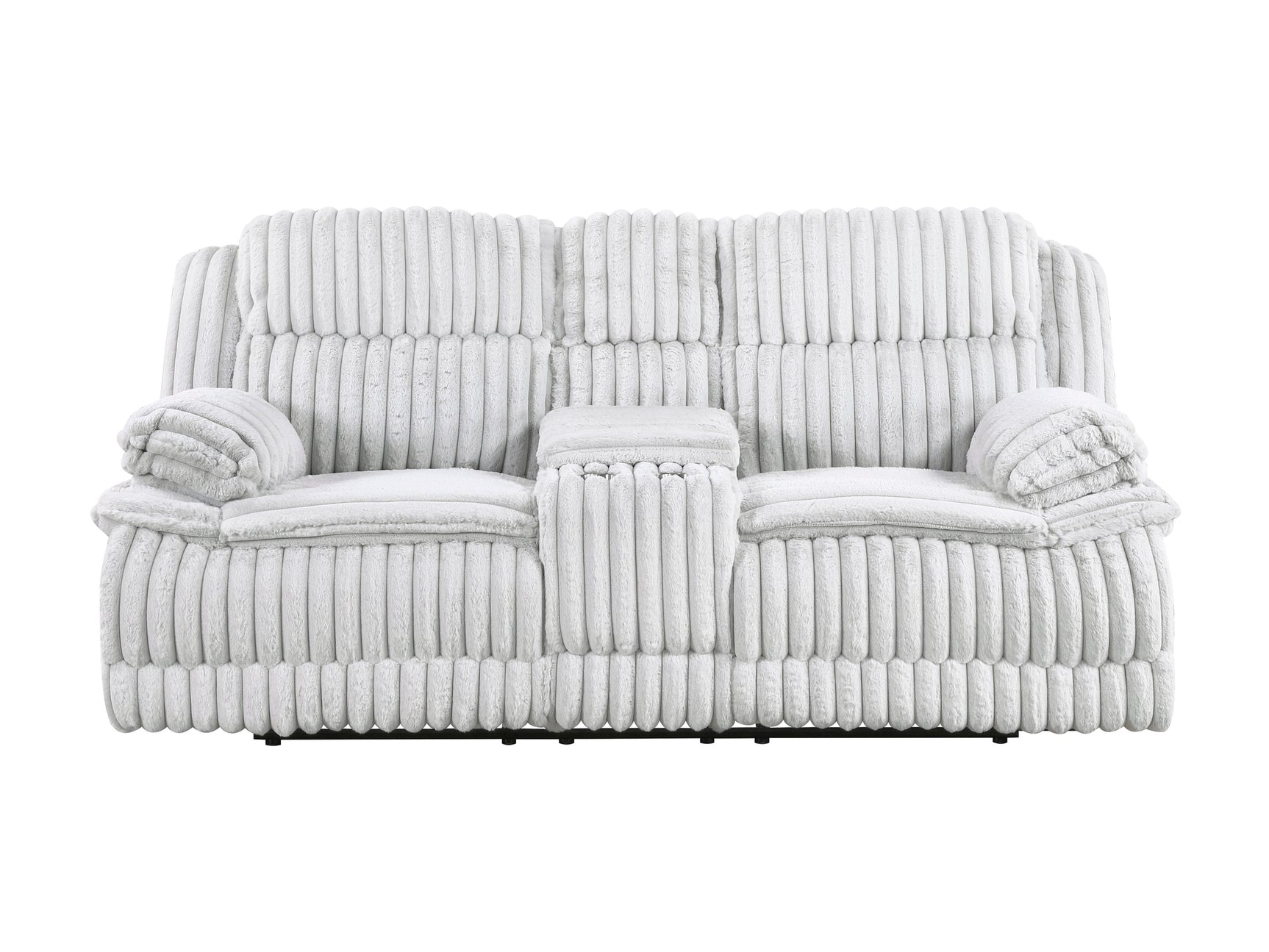 Goodland Gray Double Reclining Loveseat w/ Center Console - Ornate Home