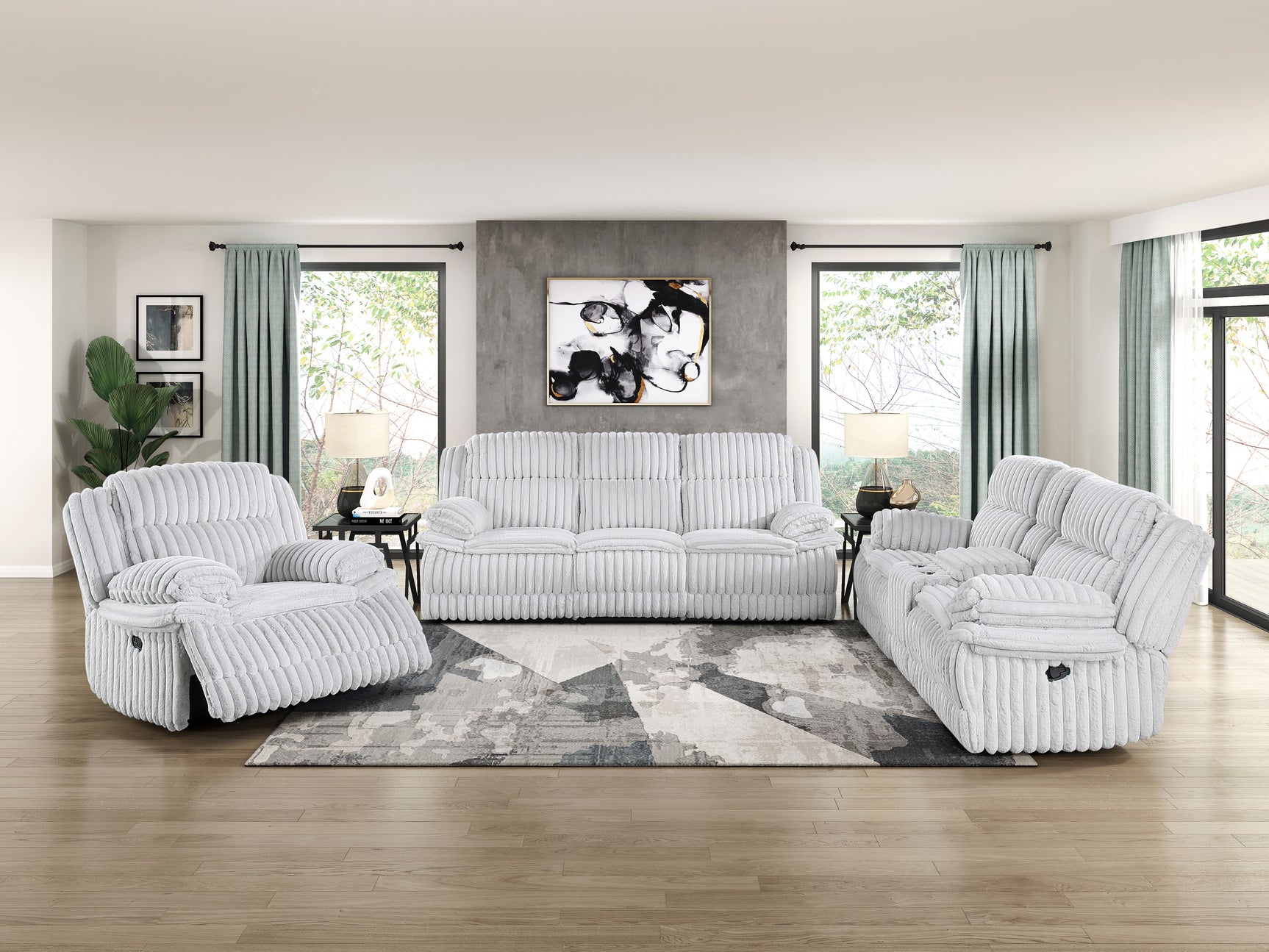 Goodland Gray Double Reclining Sofa - Ornate Home