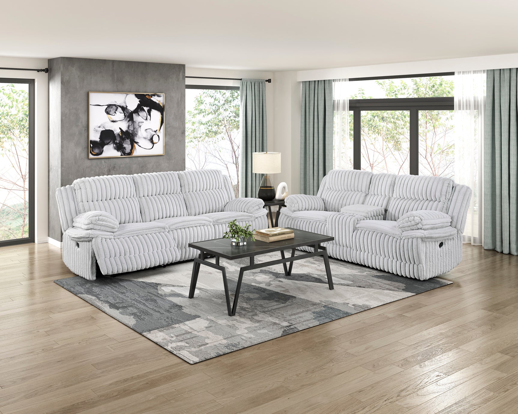 Goodland Gray Double Reclining Sofa - Ornate Home