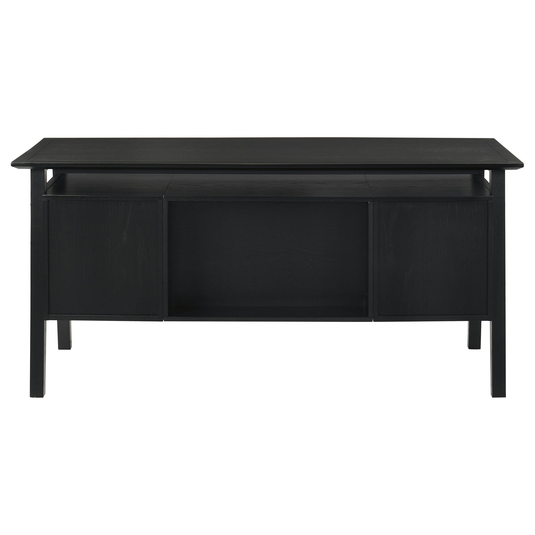 Goodson Black 64-inch 4-Drawer Double Pedestal Computer Desk - Ornate Home