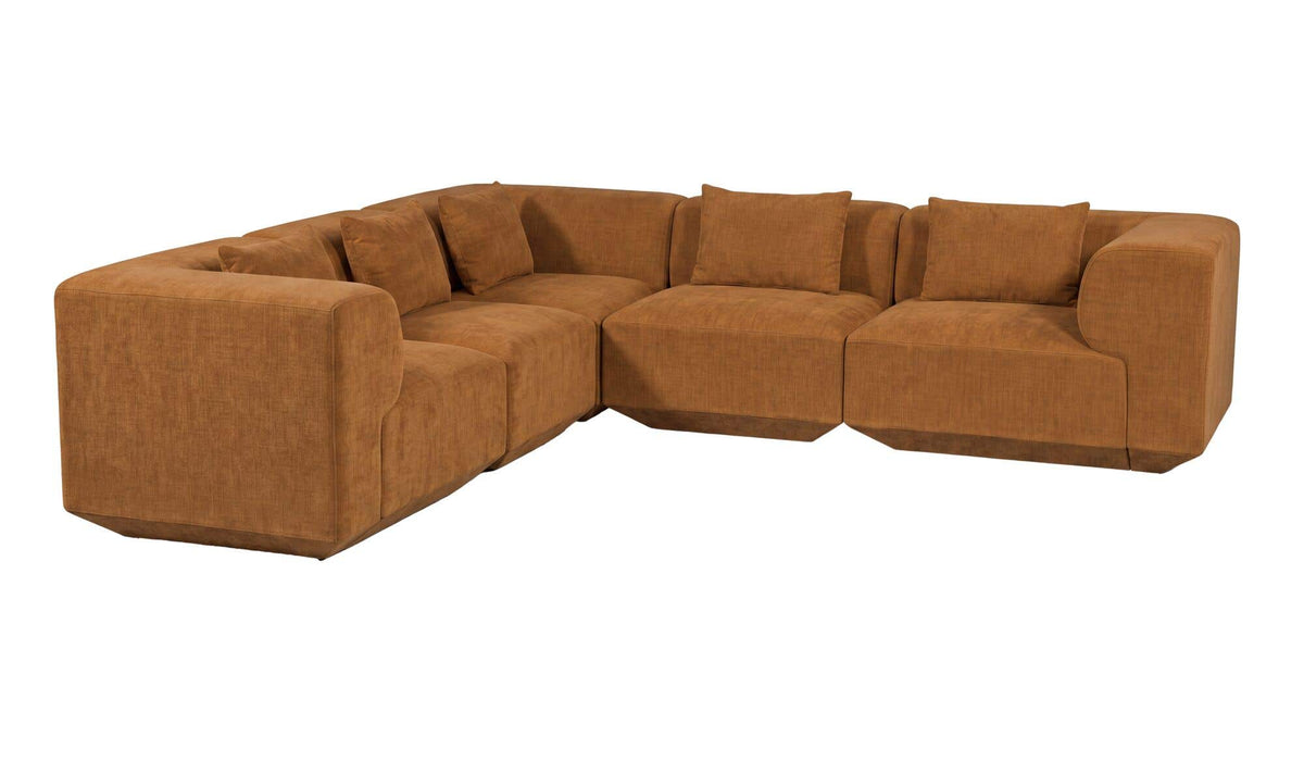 Goodwin Cognac Classic L Modular Sectional - Ornate Home