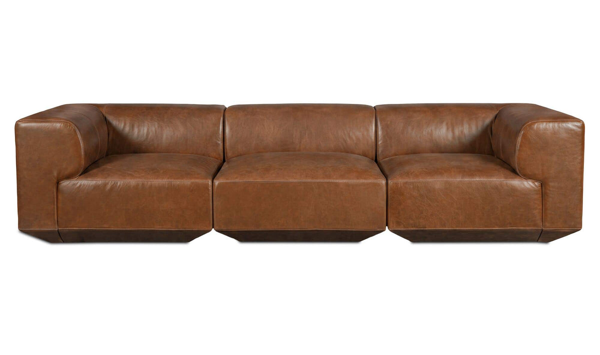 Goodwin Dark Brown Leather Modular Sofa - Ornate Home