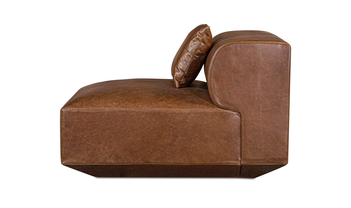 Goodwin Dark Brown Leather Slipper Chair - Ornate Home