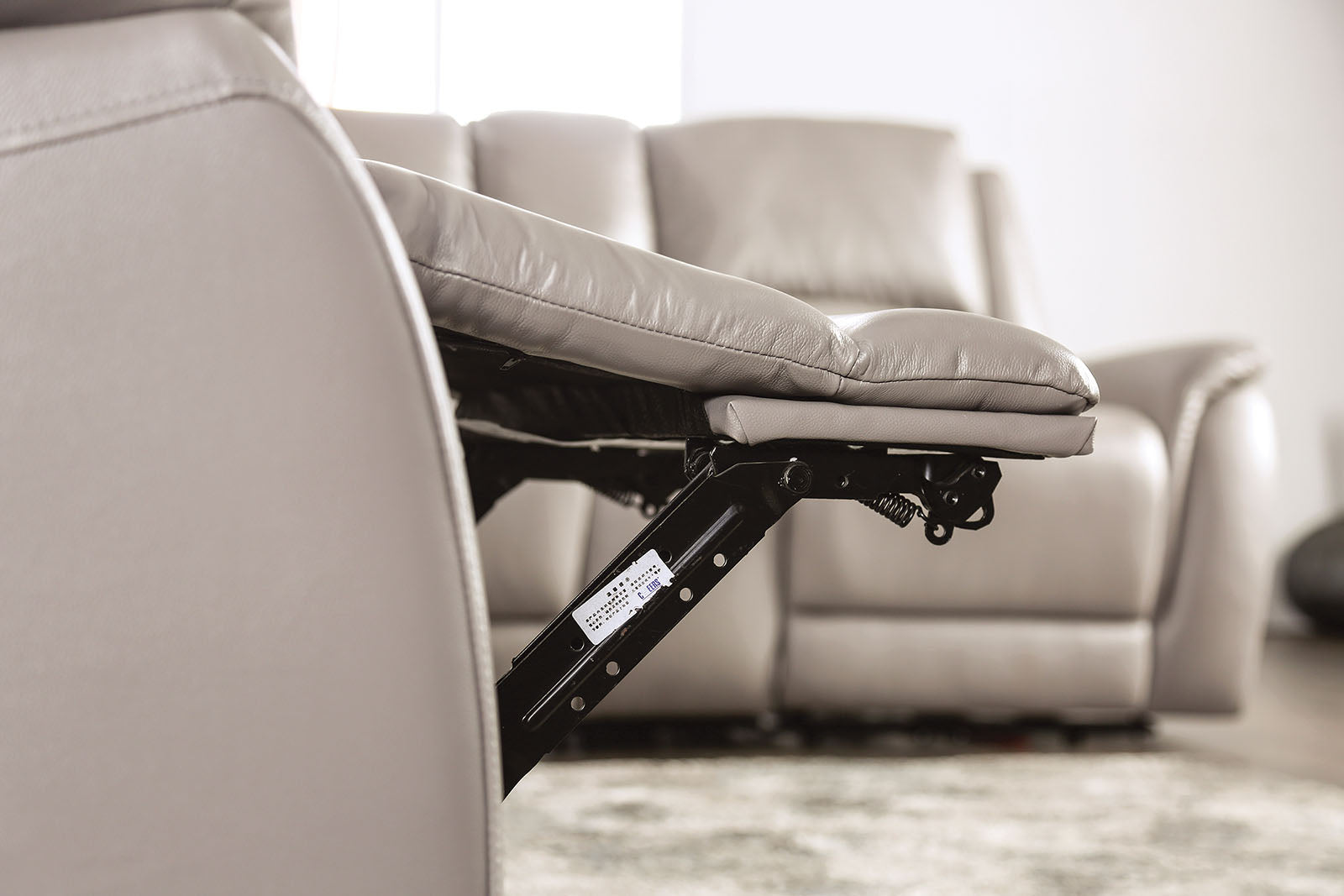 Gorgius Light Gray Top Grain Leather Match Power Reclining Sofa & Loveseat - Ornate Home