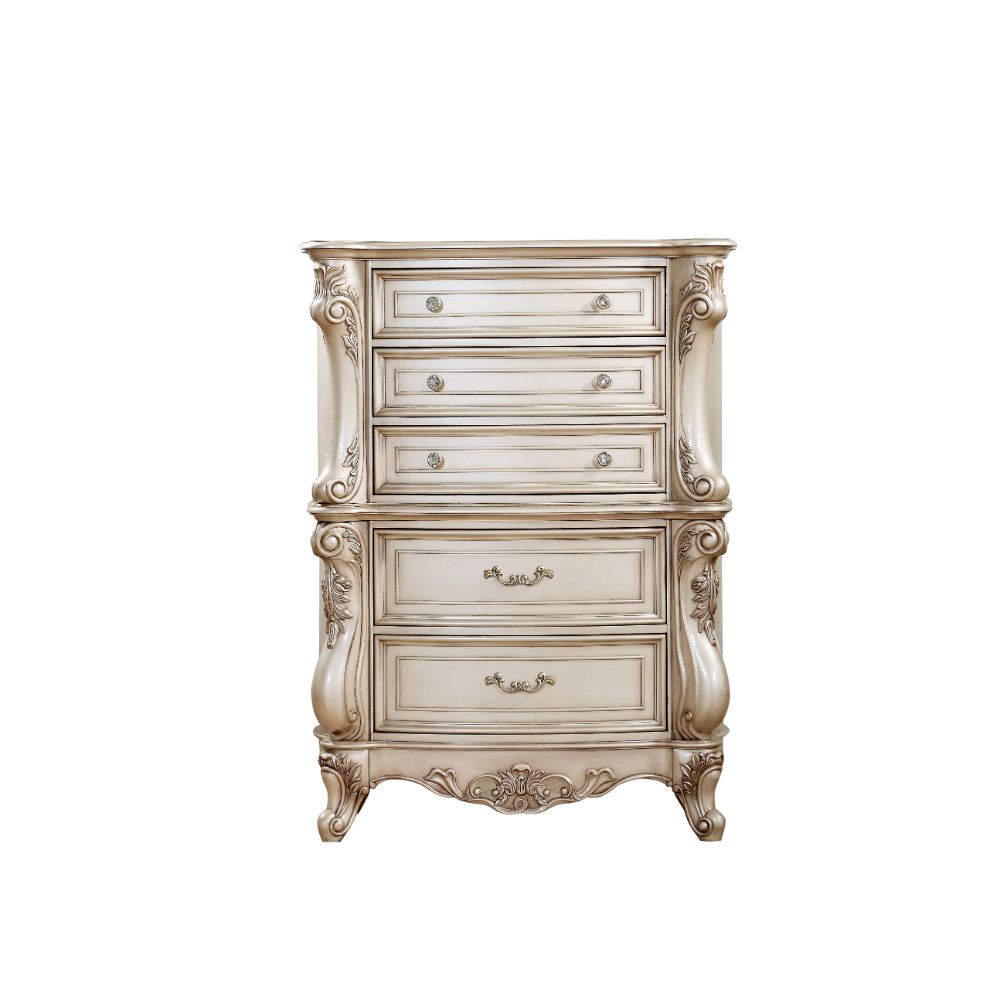Gorsedd Antique White Chest - Ornate Home