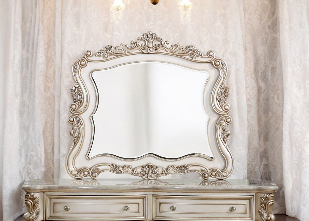 Gorsedd Antique White Mirror - Ornate Home