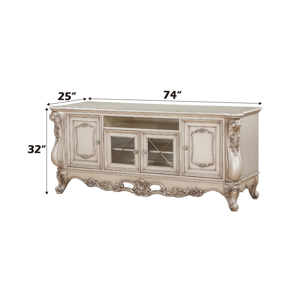Gorsedd Antique White TV Stand - Ornate Home