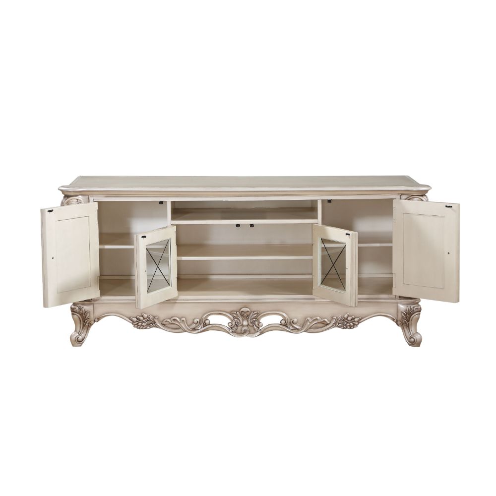 Gorsedd Antique White TV Stand - Ornate Home