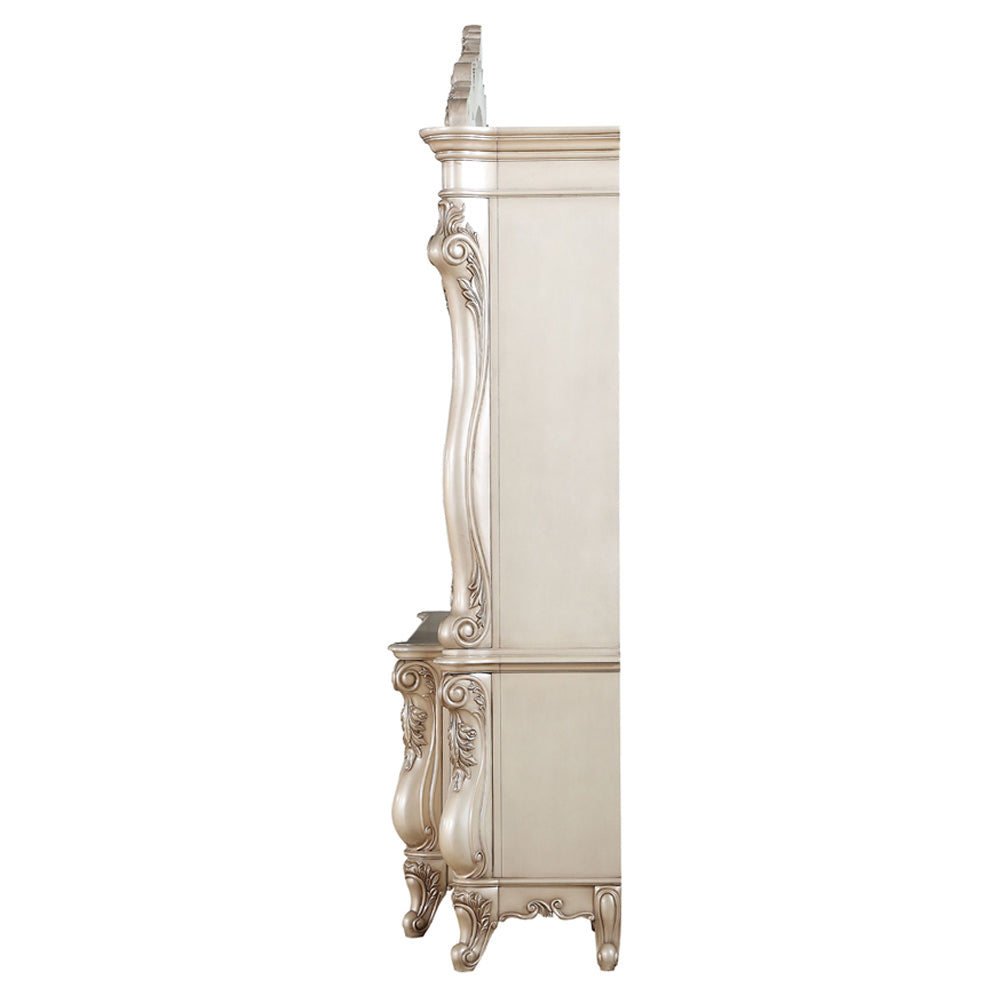 Gorsedd Entertainment Center in Antique White - Ornate Home