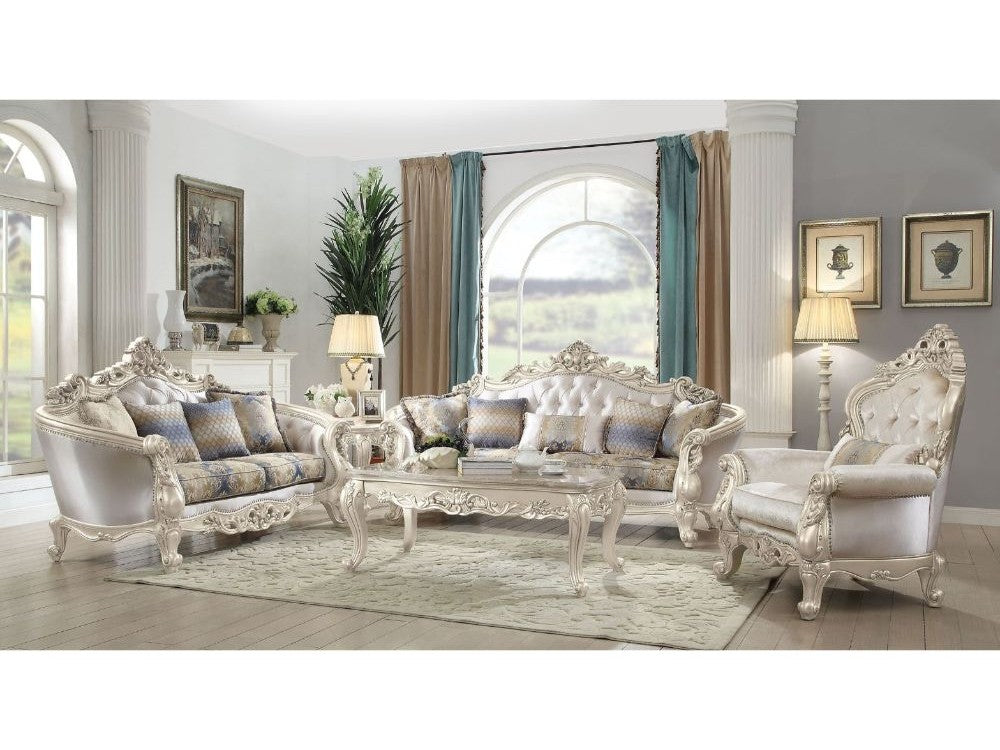 Gorsedd Loveseat in Antique White - Ornate Home