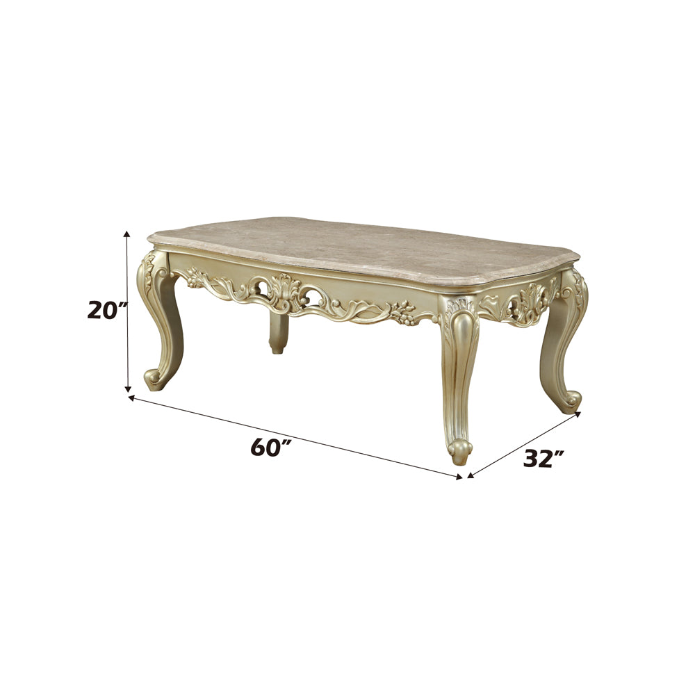 Gorsedd Marble & Antique White Coffee Table - Ornate Home