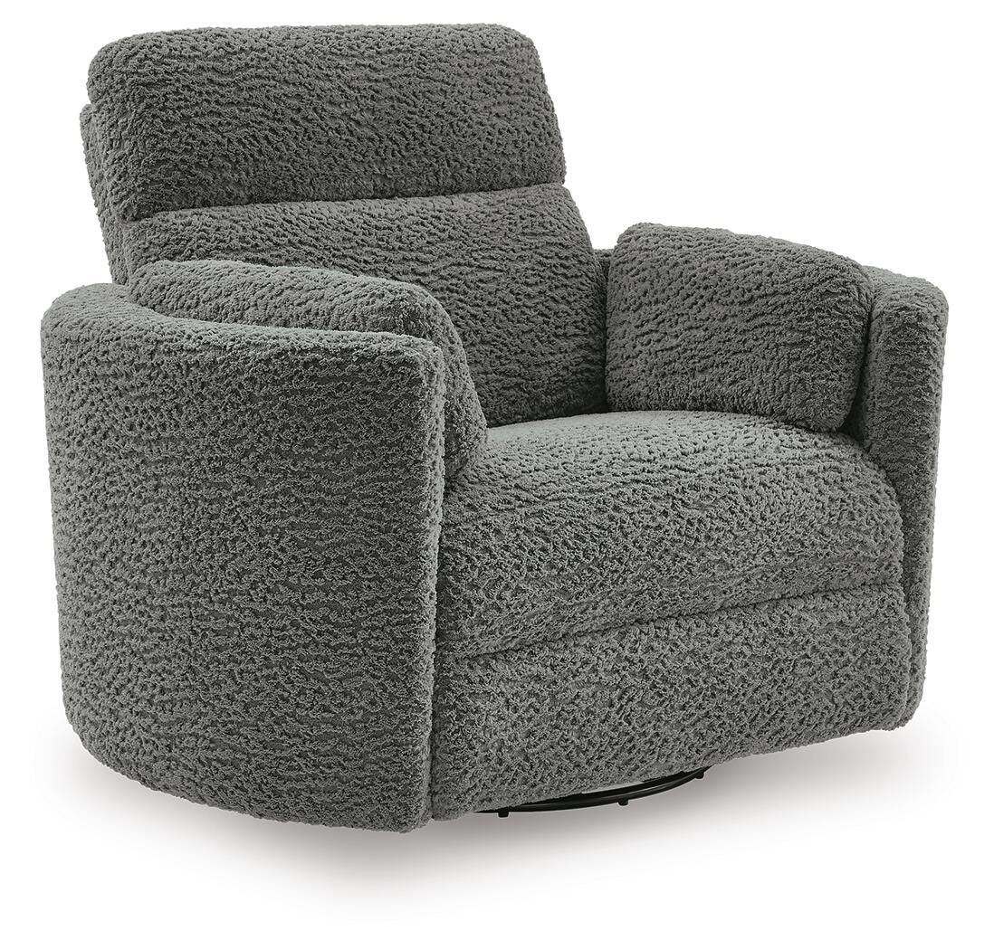 Gosaldo Lead Swivel Power Glider Recliner - Ornate Home