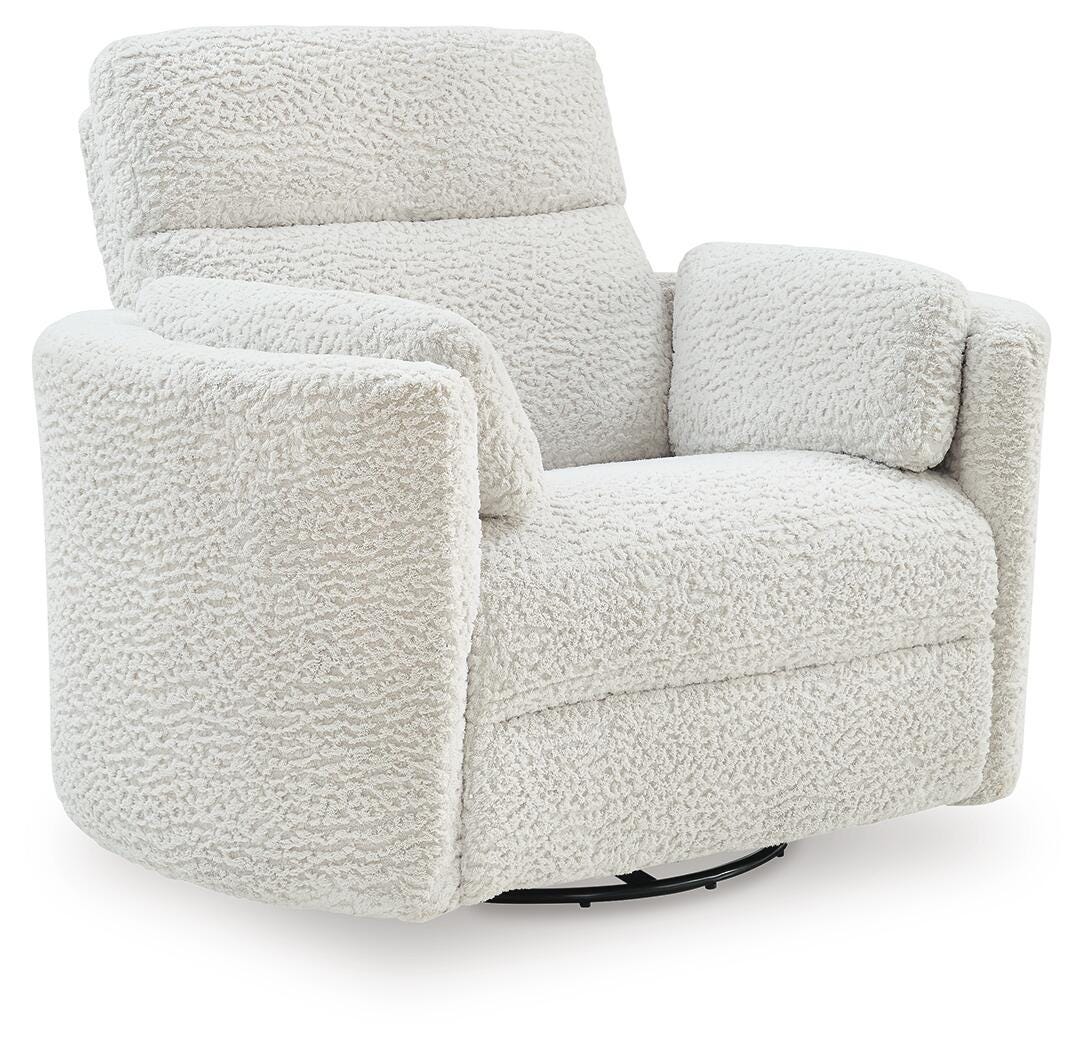 Gosaldo Silver Swivel Power Glider Recliner - Ornate Home