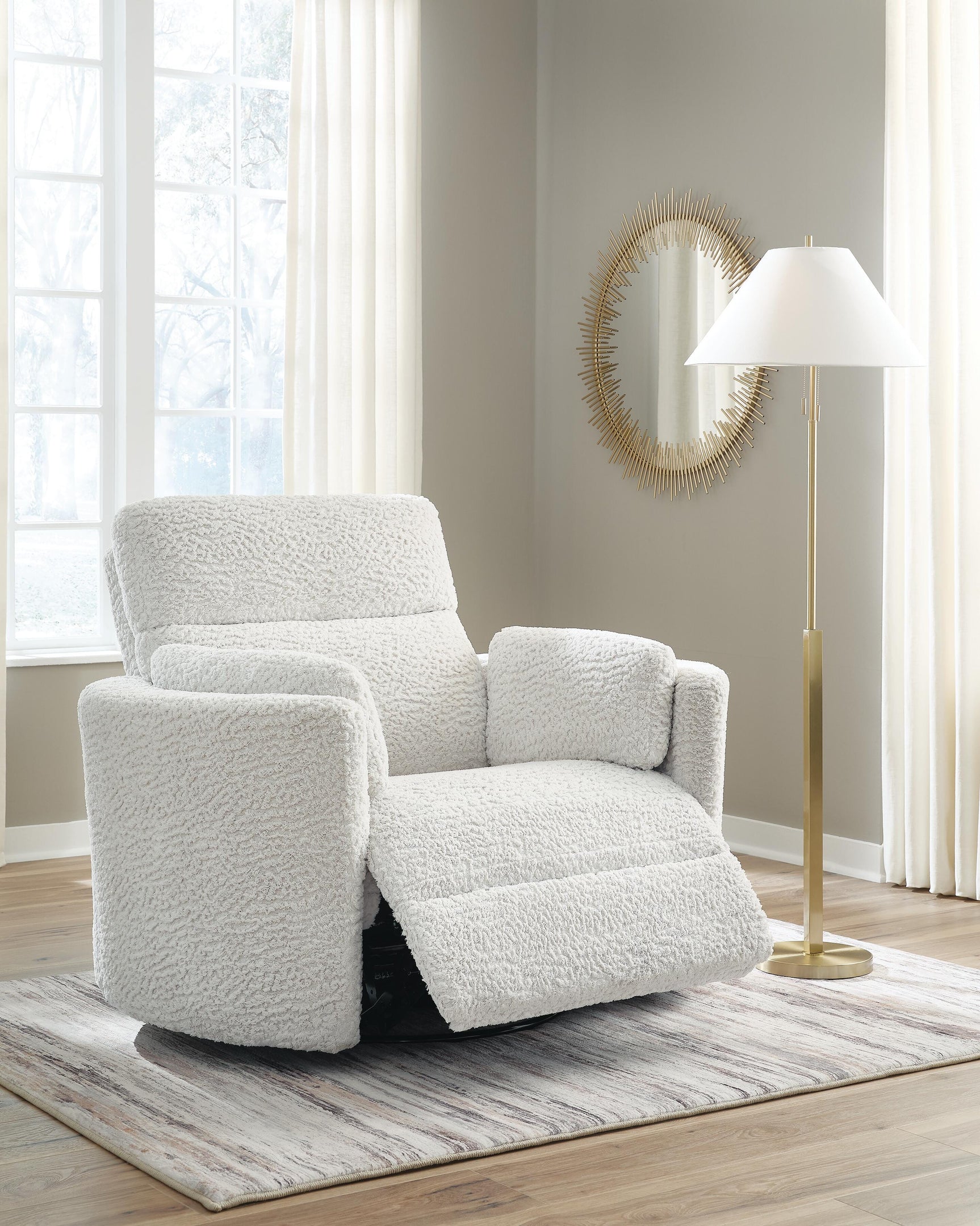 Gosaldo Silver Swivel Power Glider Recliner - Ornate Home