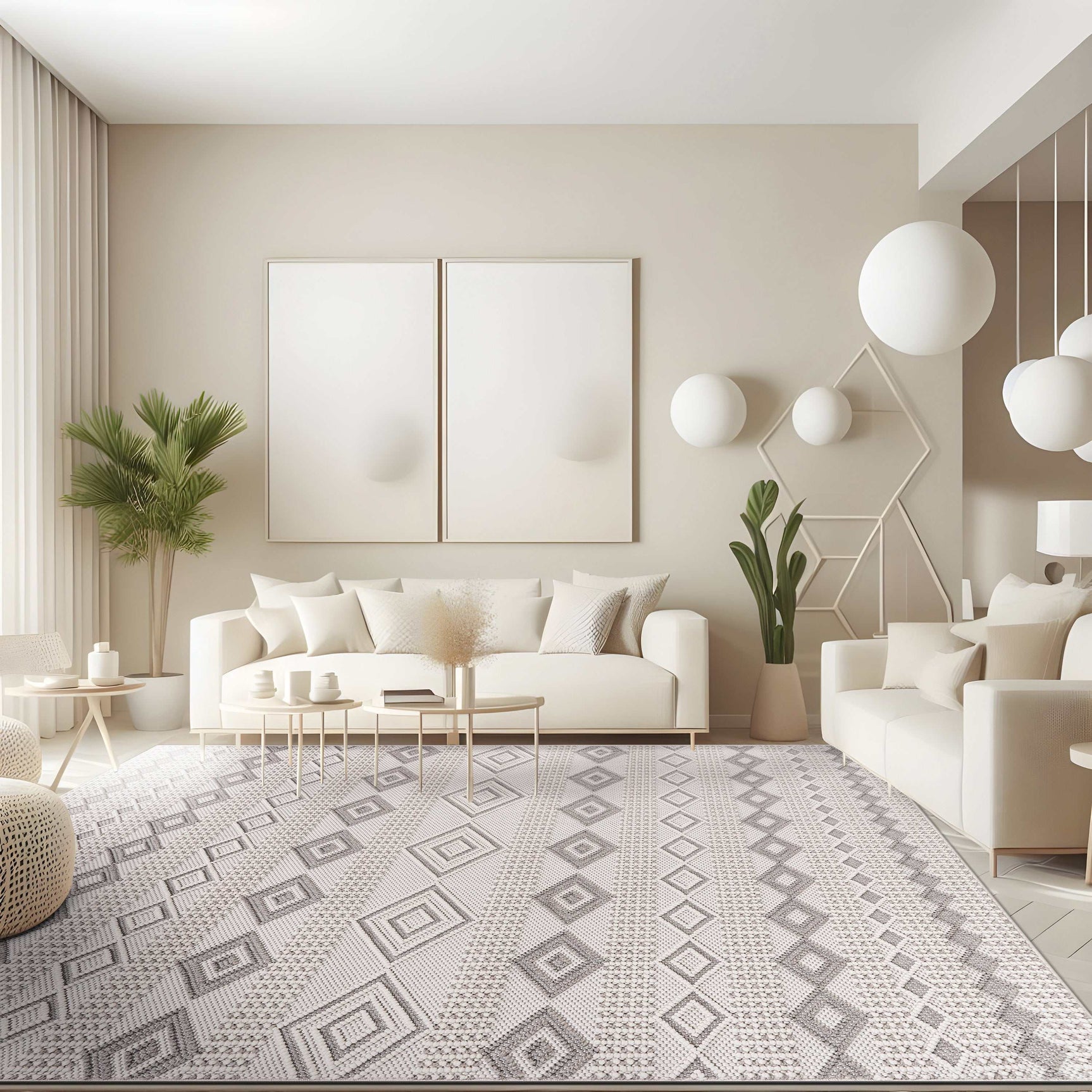Goya Woven Non-Slip Geometric Diamond Pattern Indoor Area Rug - Ornate Home