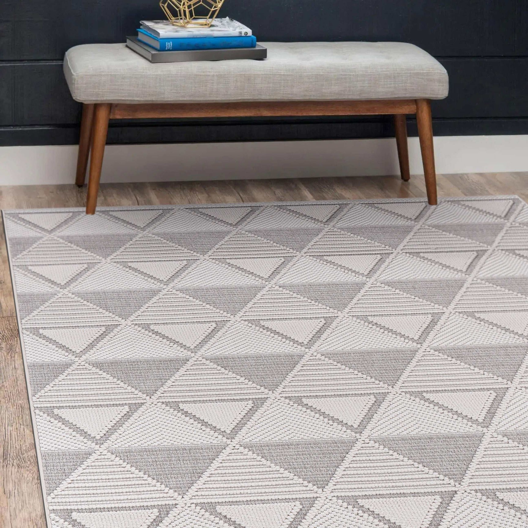 Goya Woven Non-Slip Geometric Triangle Pattern Indoor Area Rug - Ornate Home