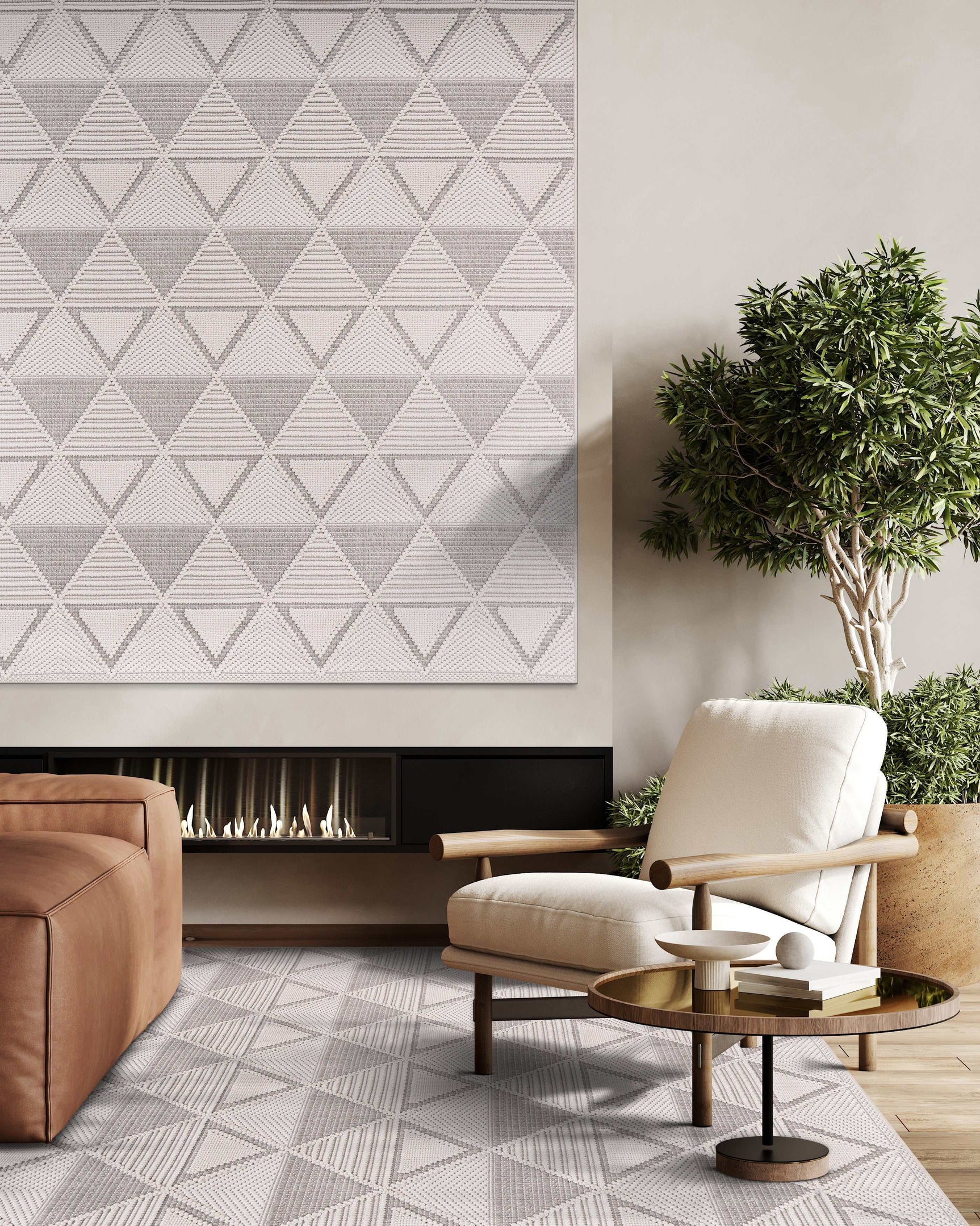 Goya Woven Non-Slip Geometric Triangle Pattern Indoor Area Rug - Ornate Home