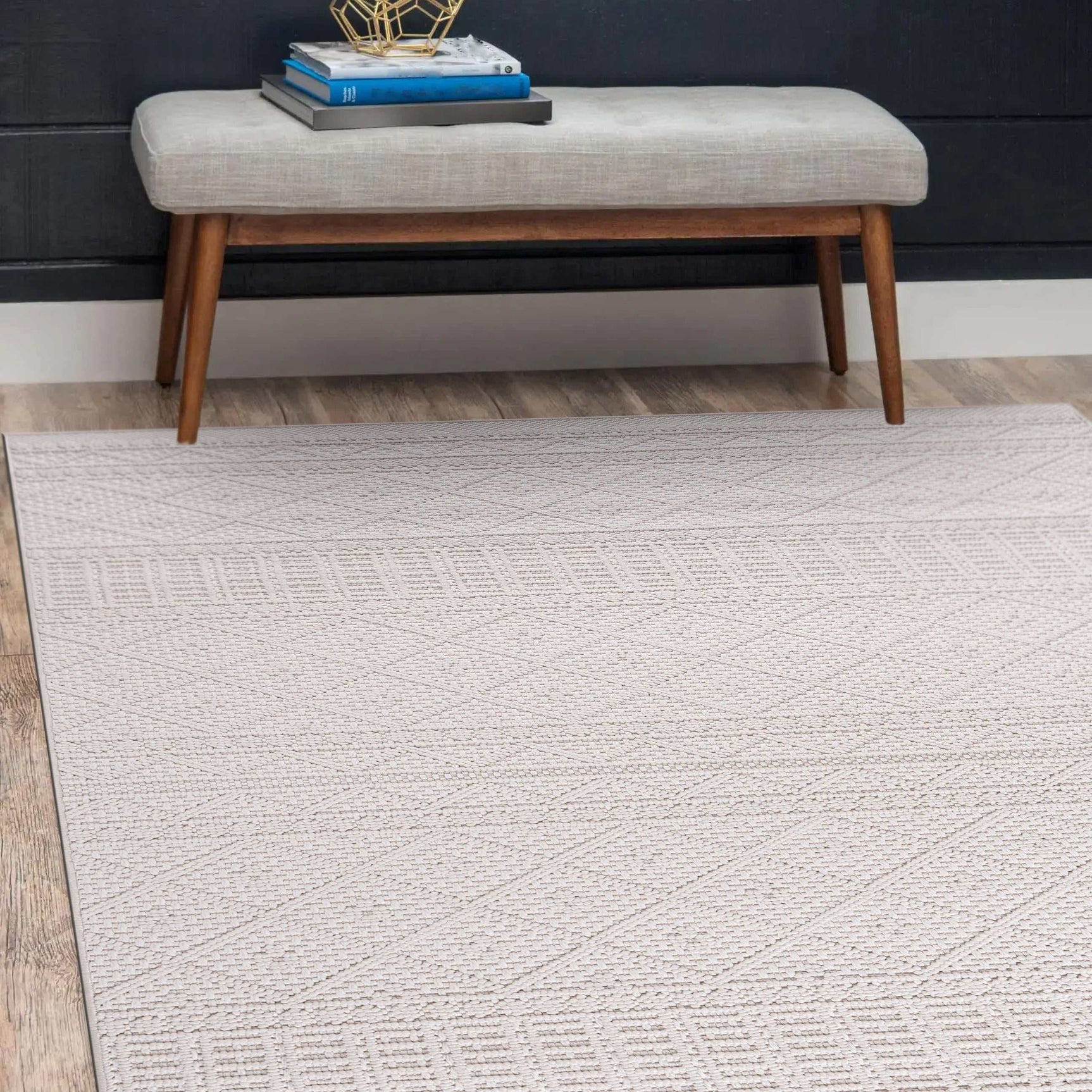 Goya Woven Non-Slip Minimalist Lattice Pattern Indoor Area Rug - Ornate Home