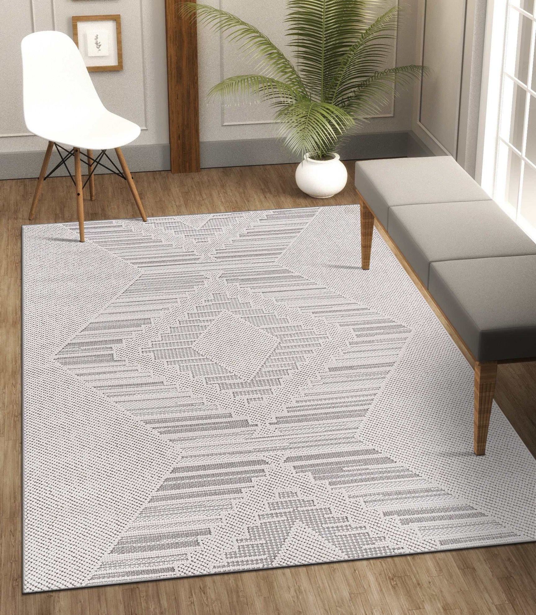 Goya Woven Non-Slip Modern Abstract Linear Indoor Area Rug - Ornate Home