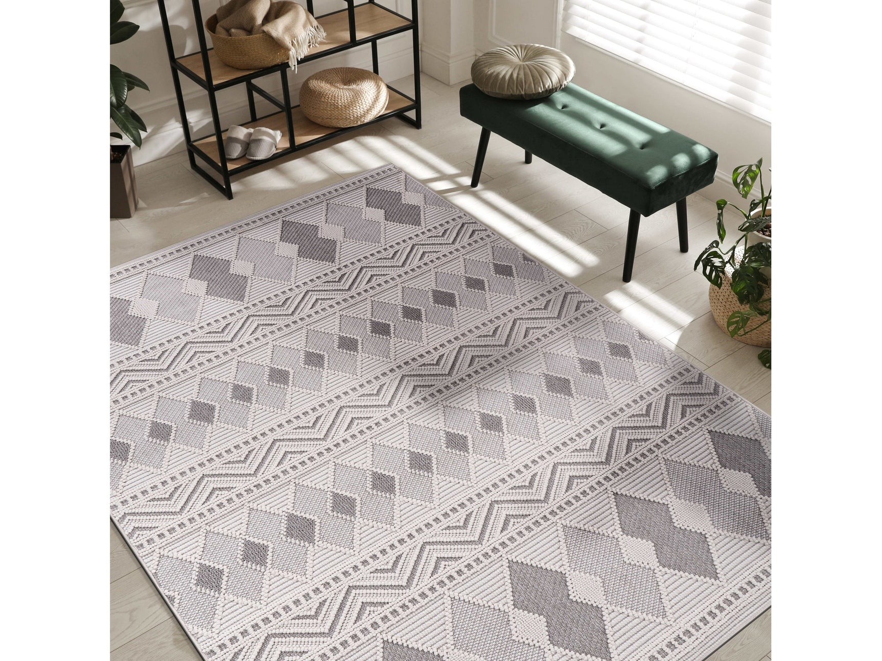 Goya Woven Non-Slip Tribal Geometric Pattern Indoor Area Rug - Ornate Home