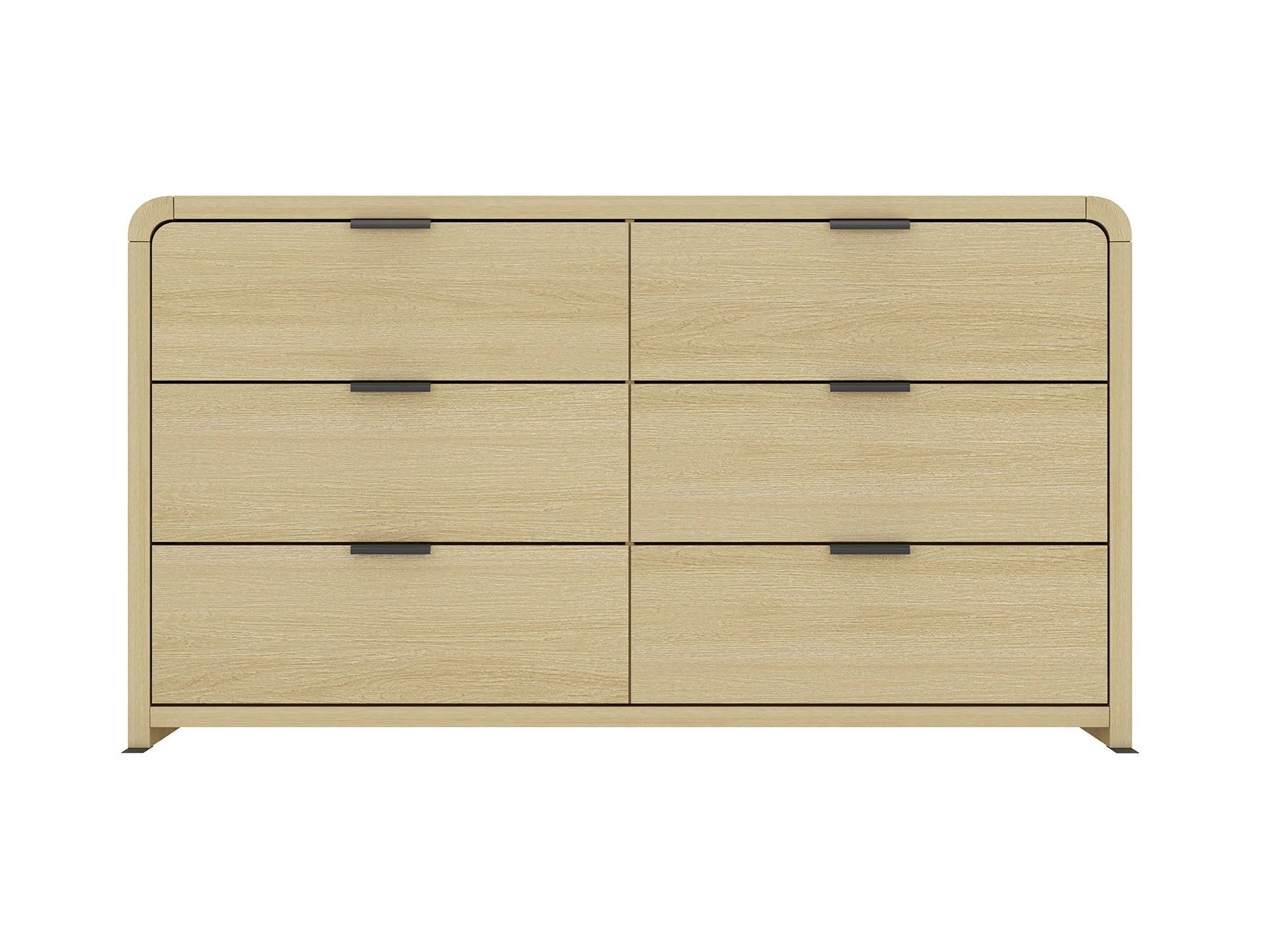 Grace 60" Double Dresser in Natural Oak and Black - Ornate Home