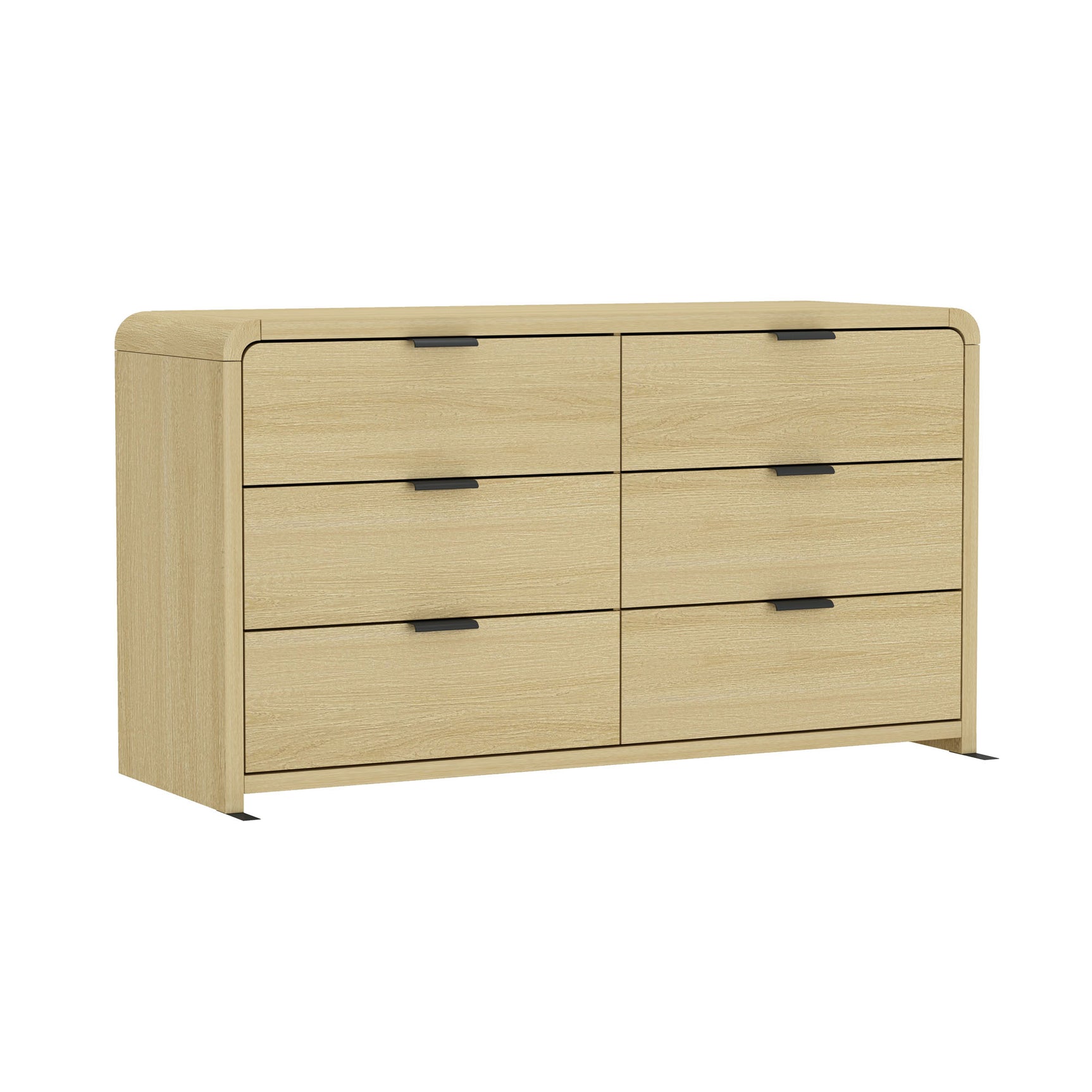 Grace 60" Double Dresser in Natural Oak and Black - Ornate Home