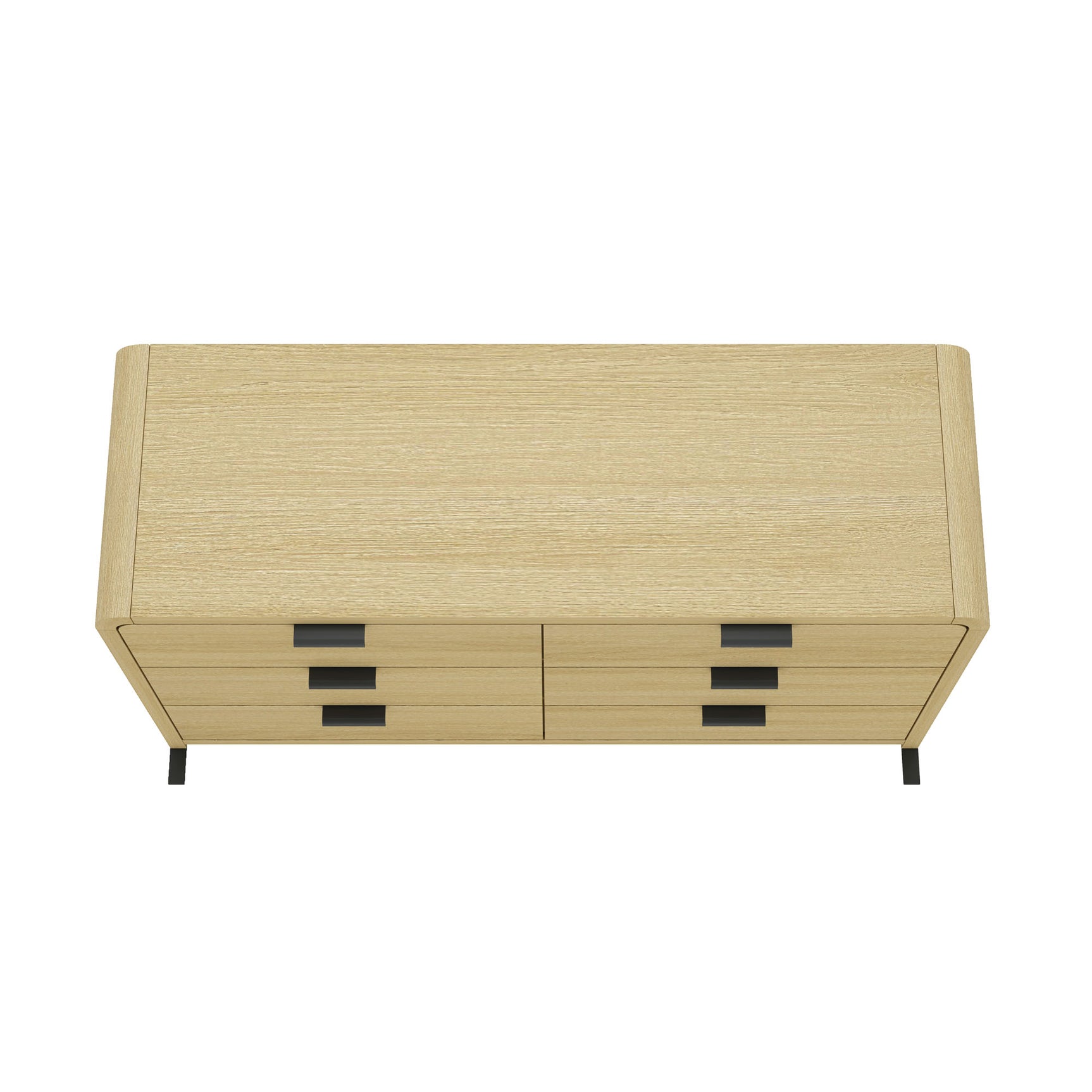 Grace 60" Double Dresser in Natural Oak and Black - Ornate Home