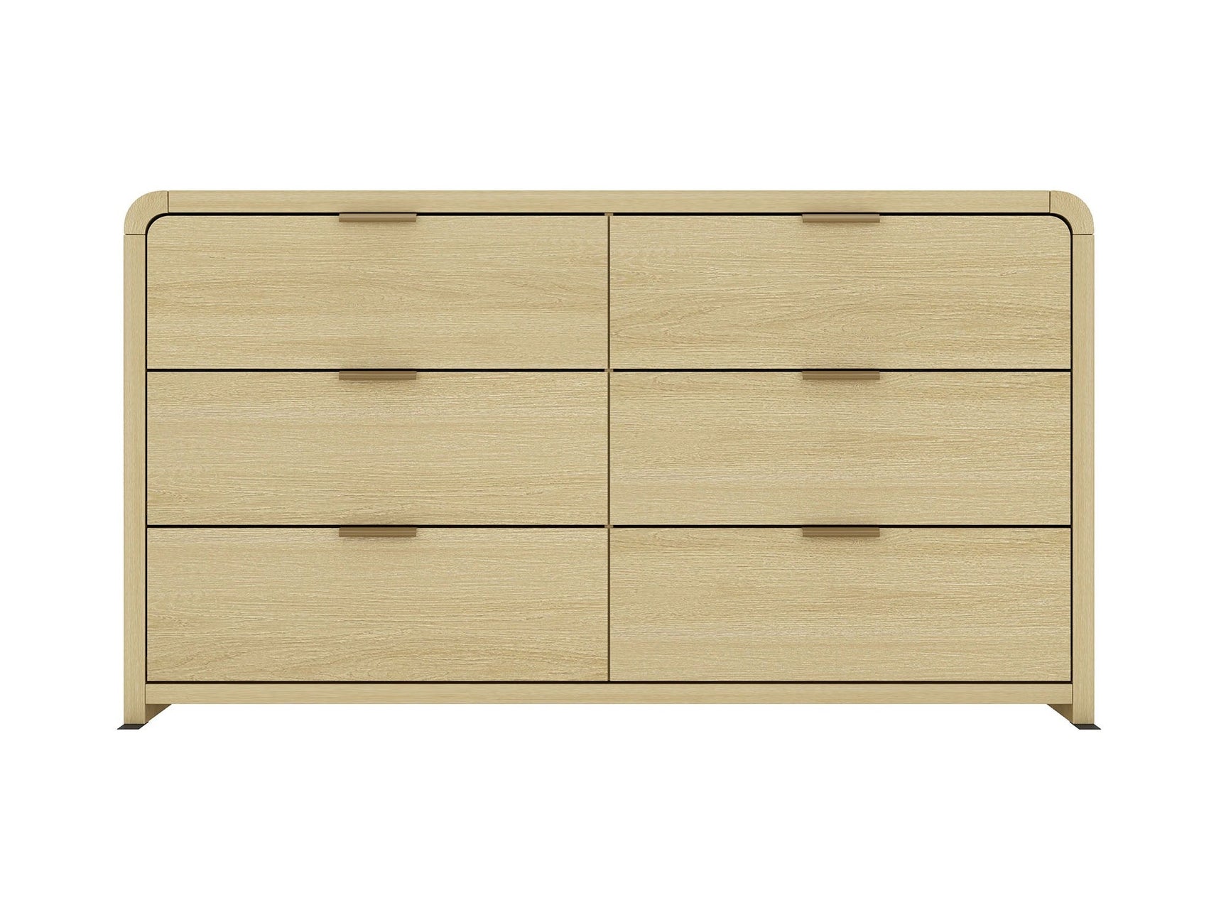 Grace 60" Double Dresser in Natural Oak and Gold - Ornate Home