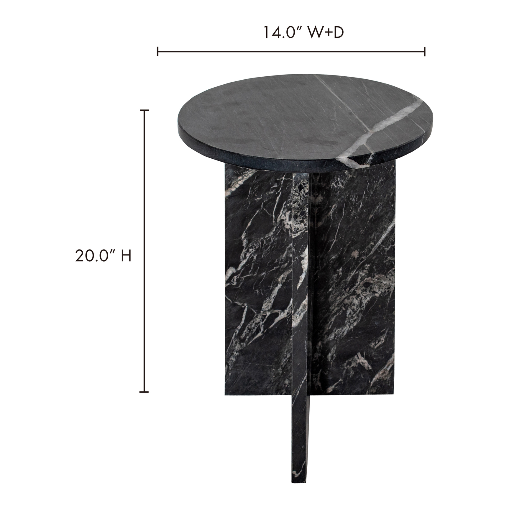 Grace Black Marble Accent Table - Ornate Home