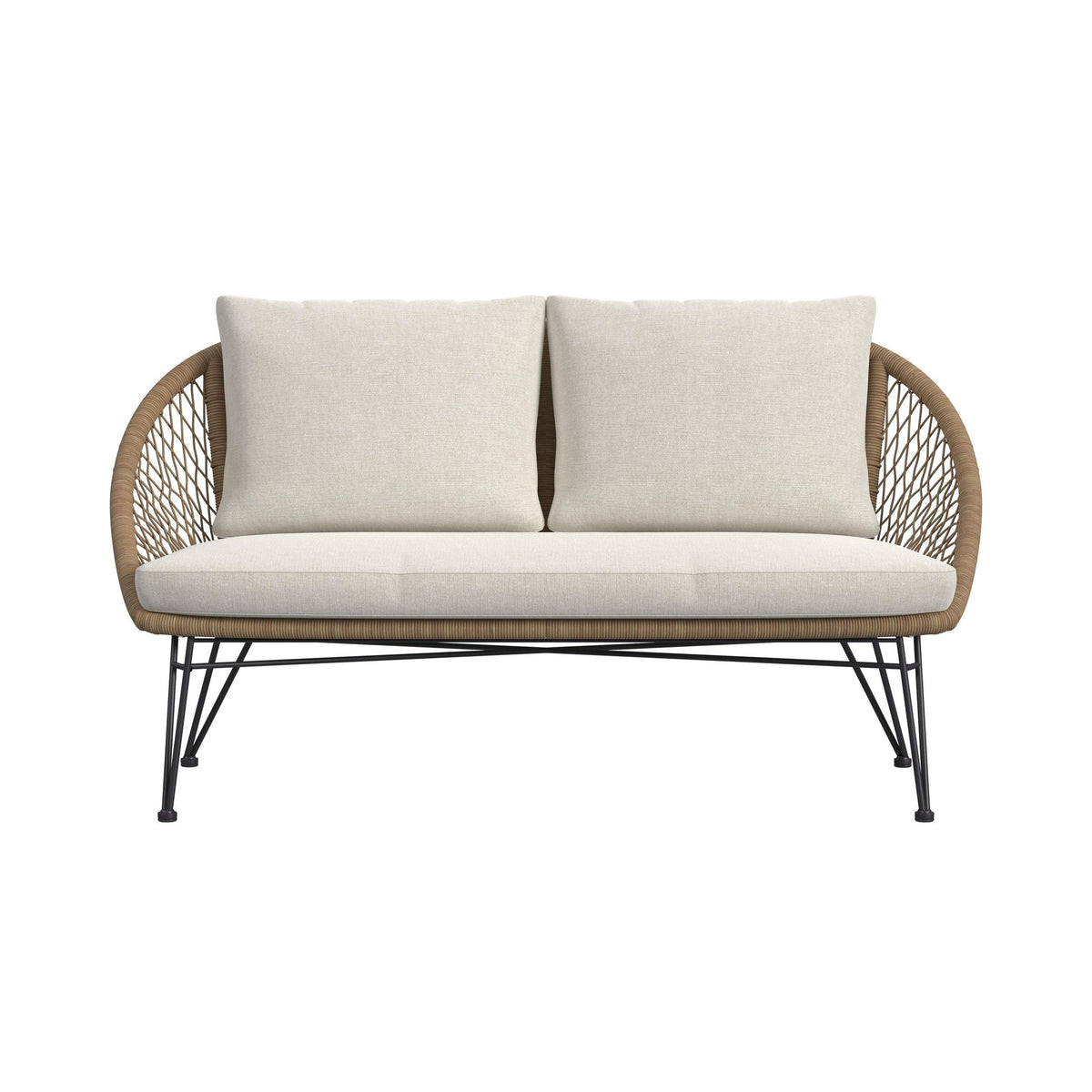 Grace Black/Natural/Olefin Beige Outdoor Seating 4PC Set - Ornate Home