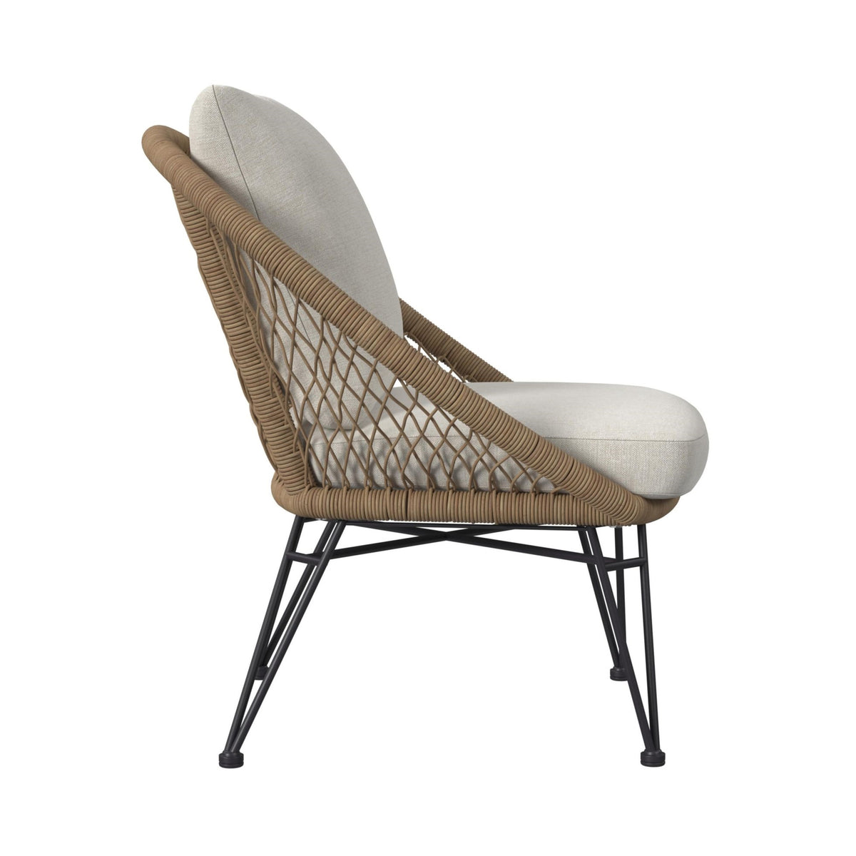Grace Black/Natural/Olefin Beige Outdoor Seating 4PC Set - Ornate Home