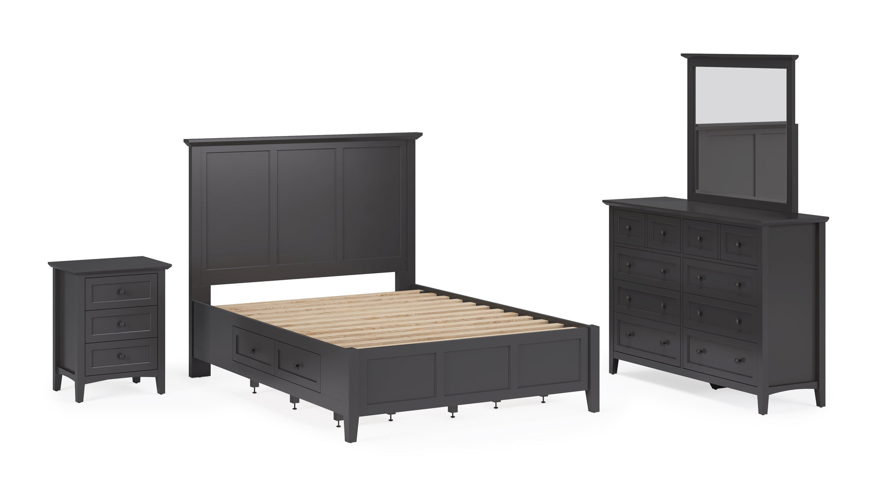 Grace Eight Drawer Dresser in Raven Black - Ornate Home