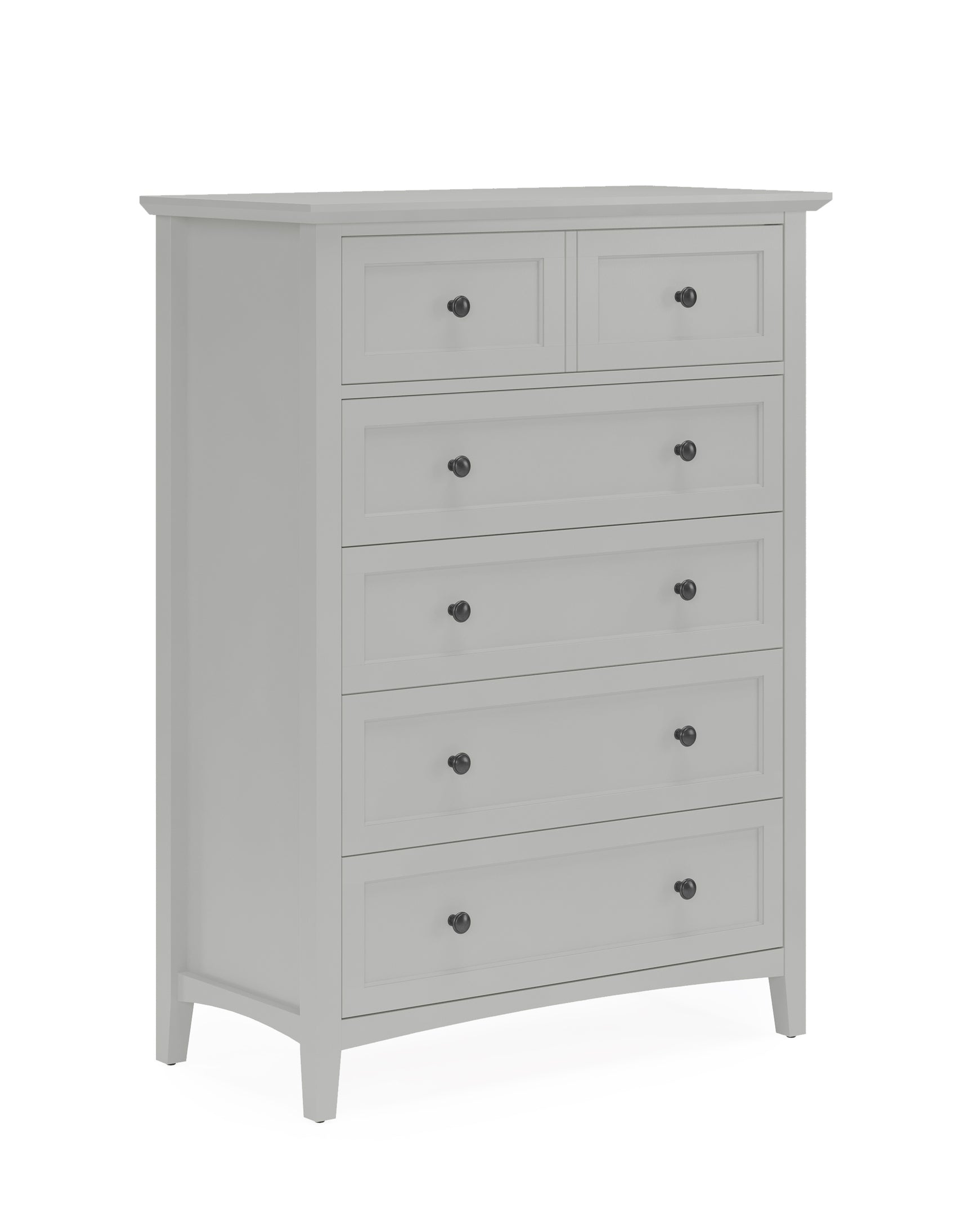 Grace Five Drawer Chest in Elephant Gray - Ornate Home