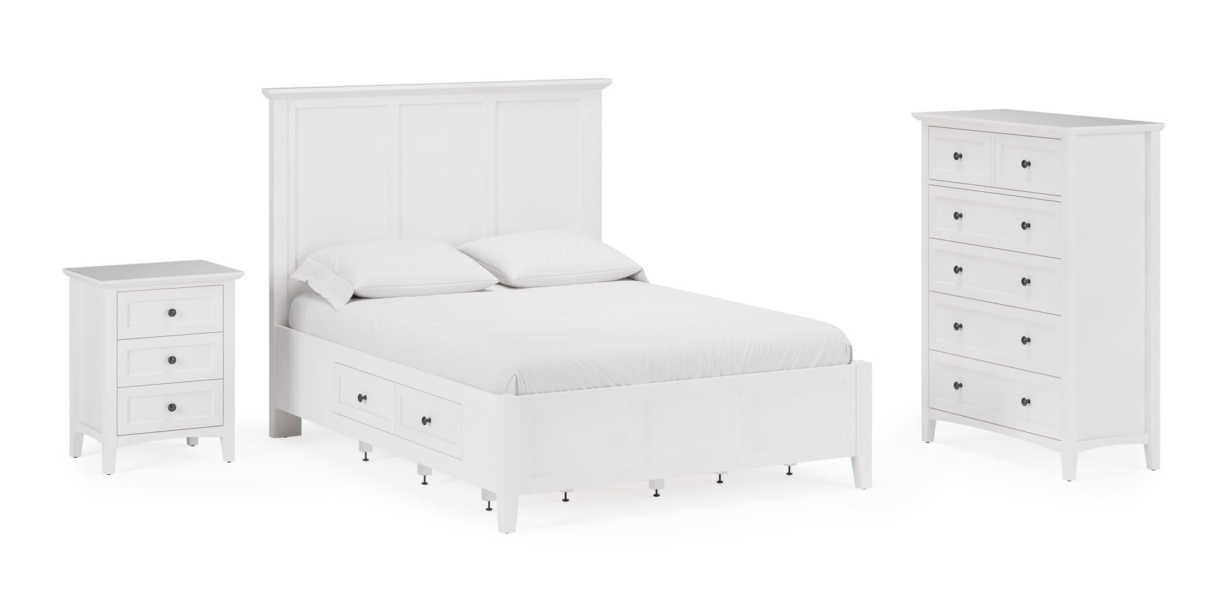 Grace Five Drawer Chest in Snowfall White - Ornate Home